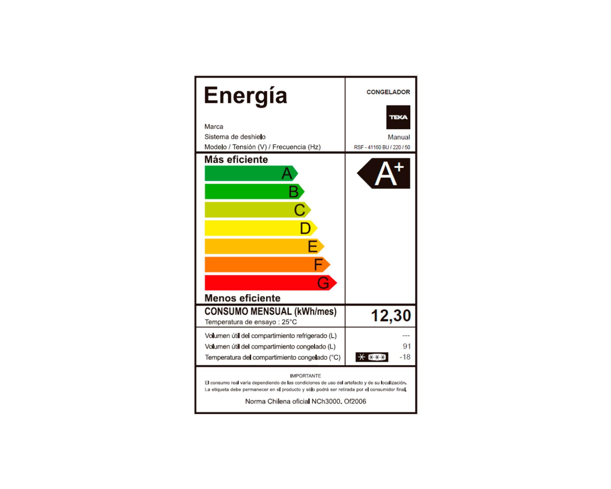 Freezer vertical integrable RSF 41160 BU blanco 91 lt-6