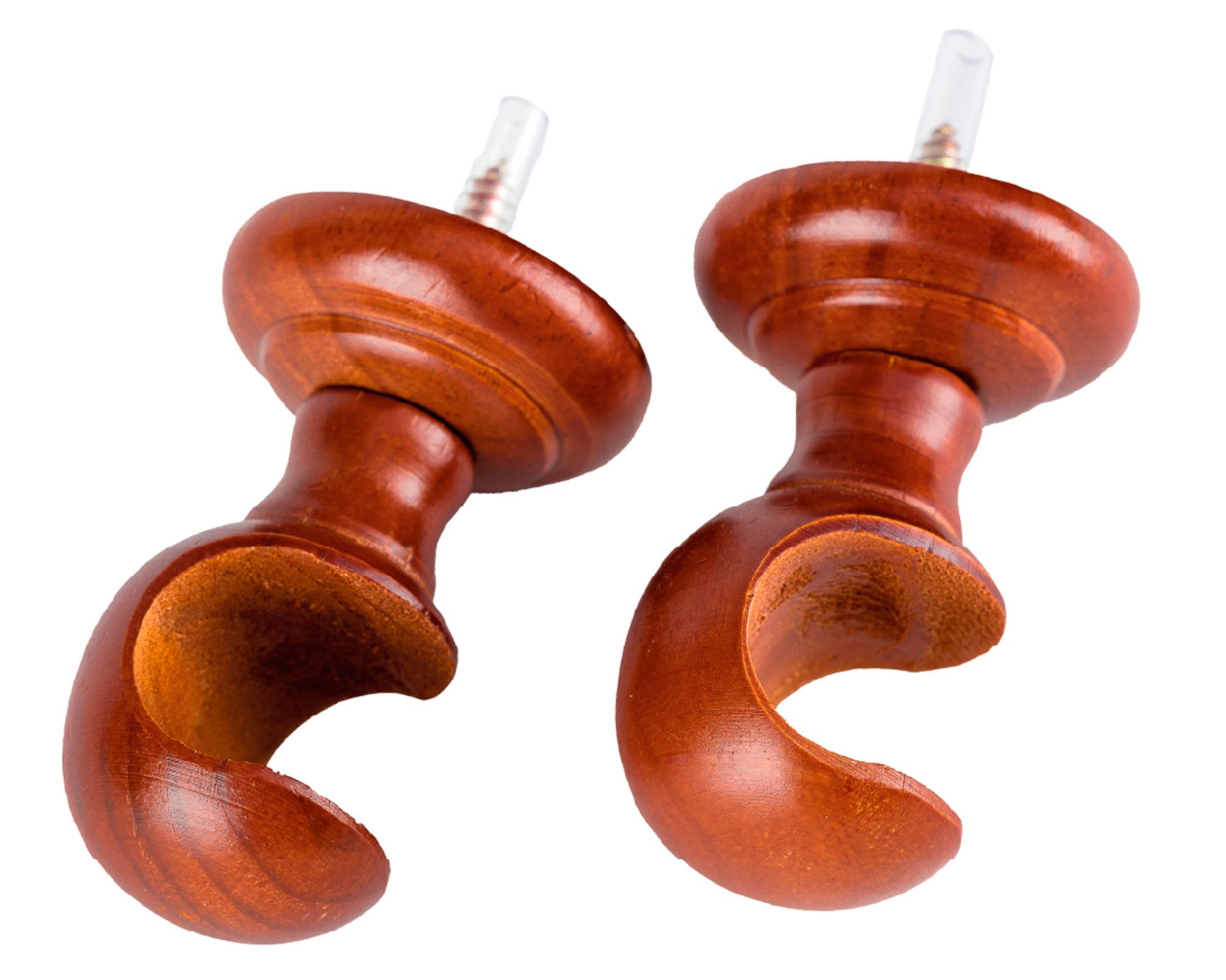 Soporte techo cortina madera 19 mm chocolate 2 un.-0