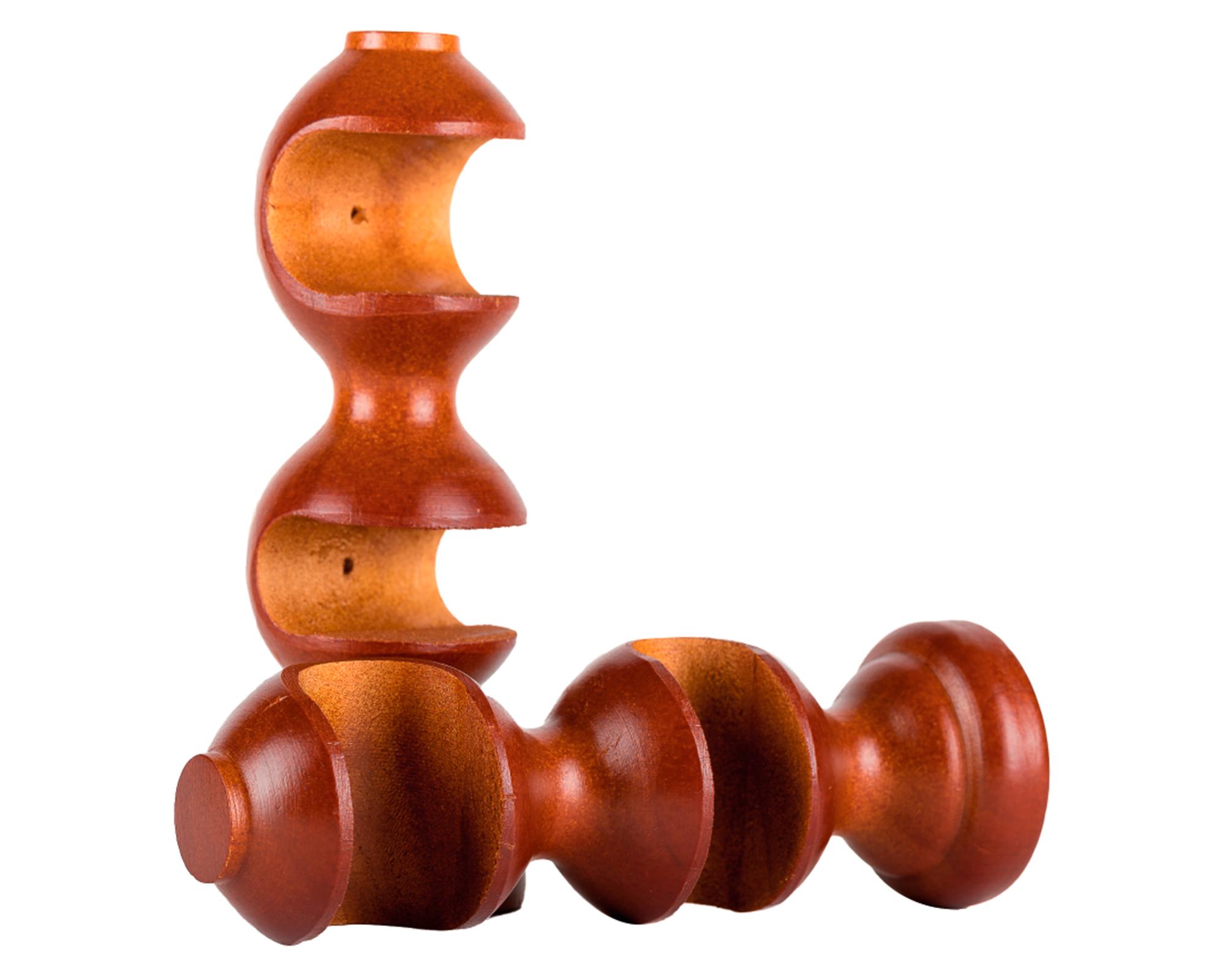 Soporte de cortina Doble madera chocolate 2 un-0