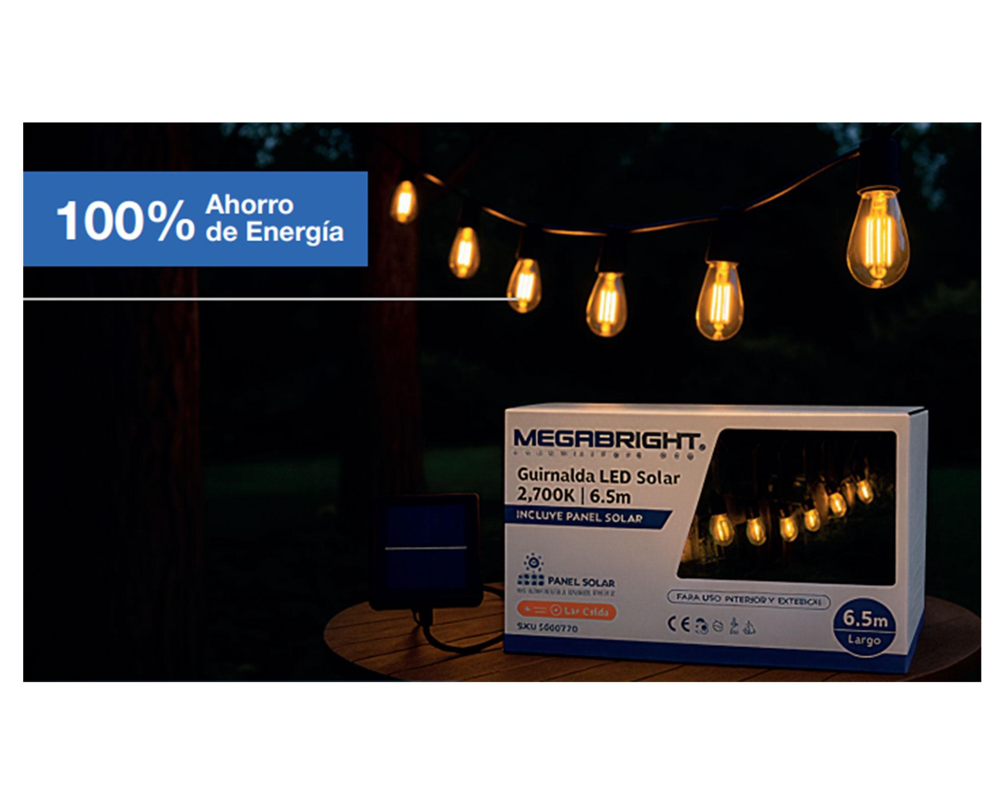 Guirnalda LED solar 6.5 m 10L cálida-1