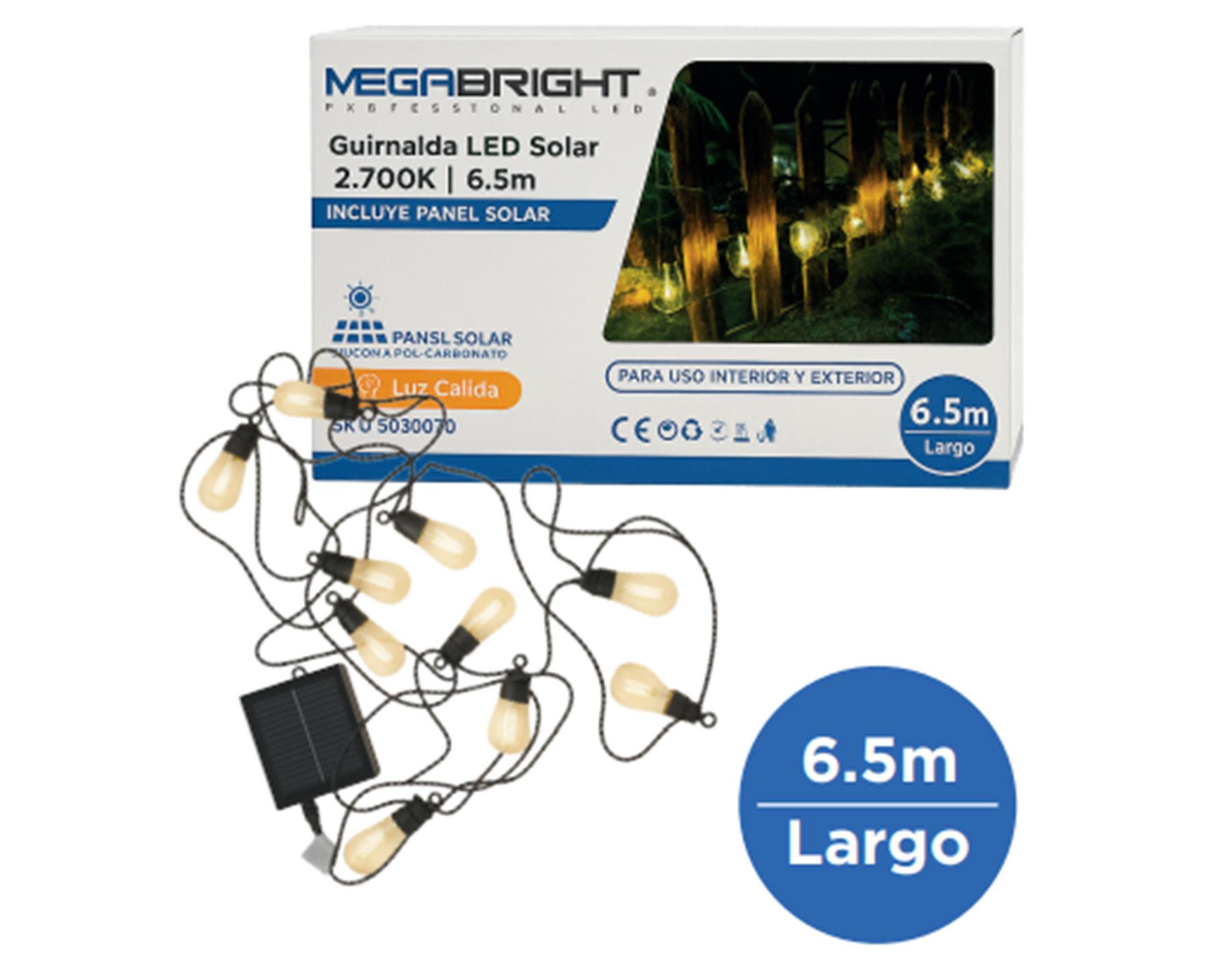 Guirnalda LED solar 6.5 m 10L cálida-2