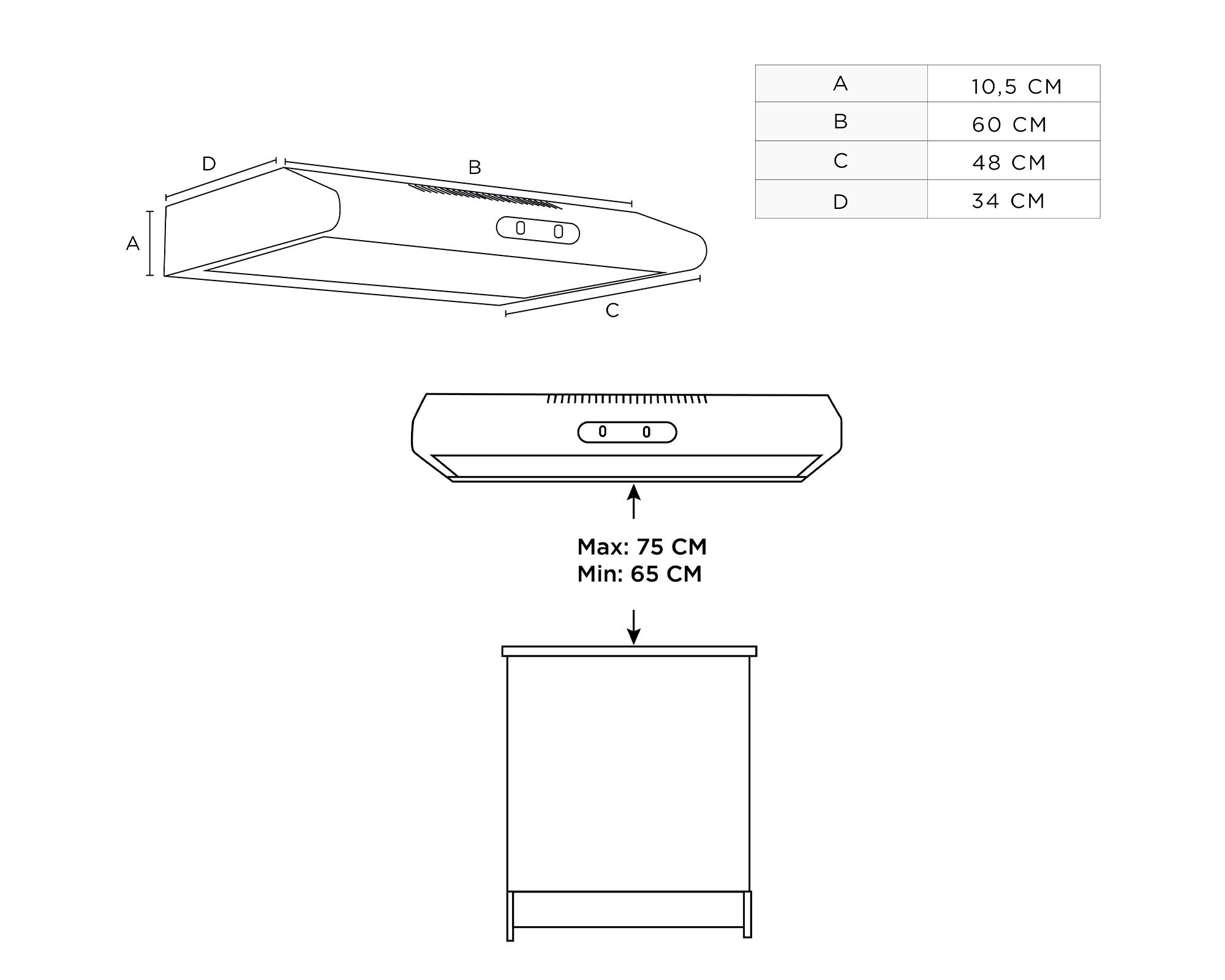 Campana empotrable 60 cm MH60F15EM21SB-CL 39.5 W-5