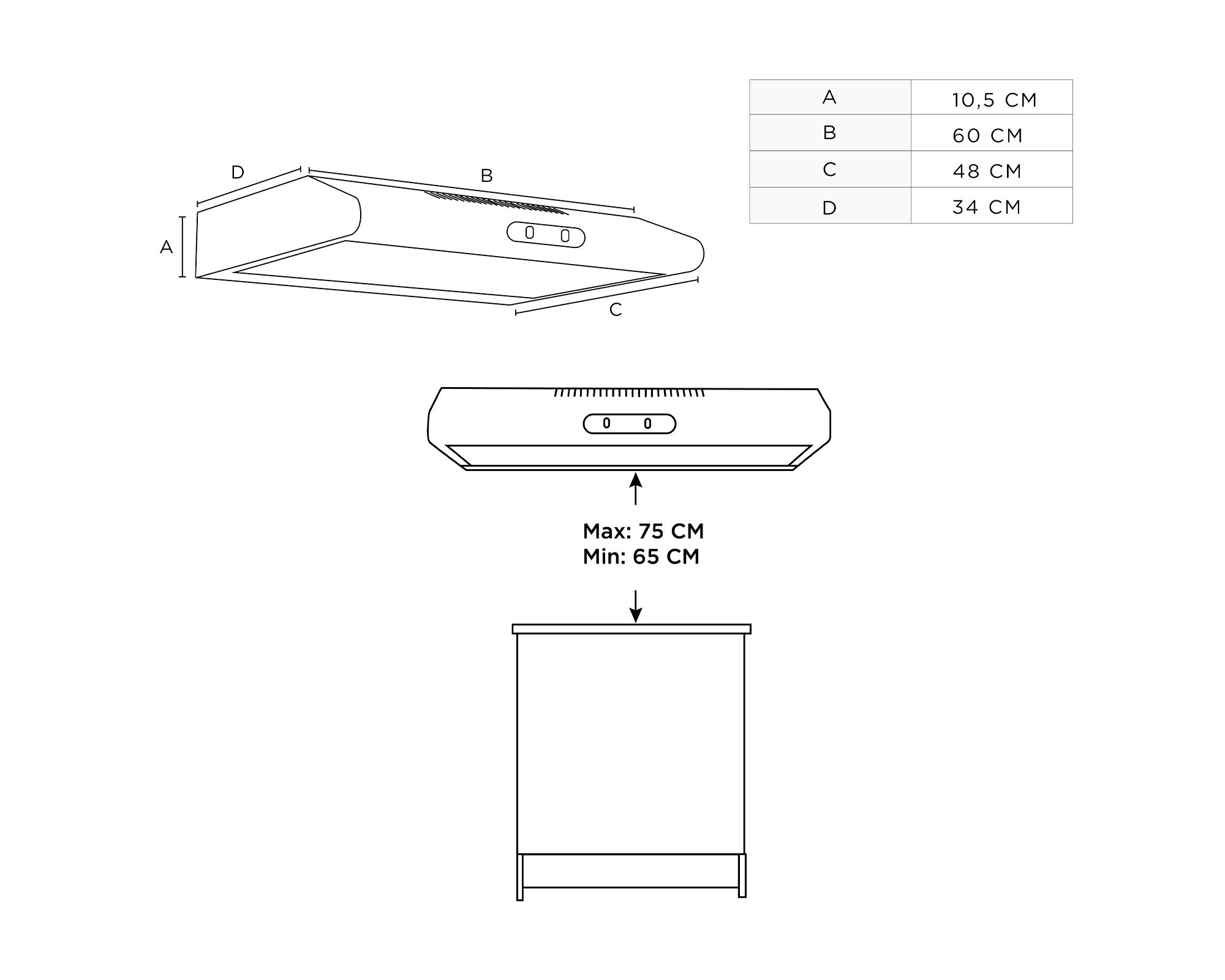 Campana empotrable 60 cm MH60L07EM21SB-CL 111.5 W-4