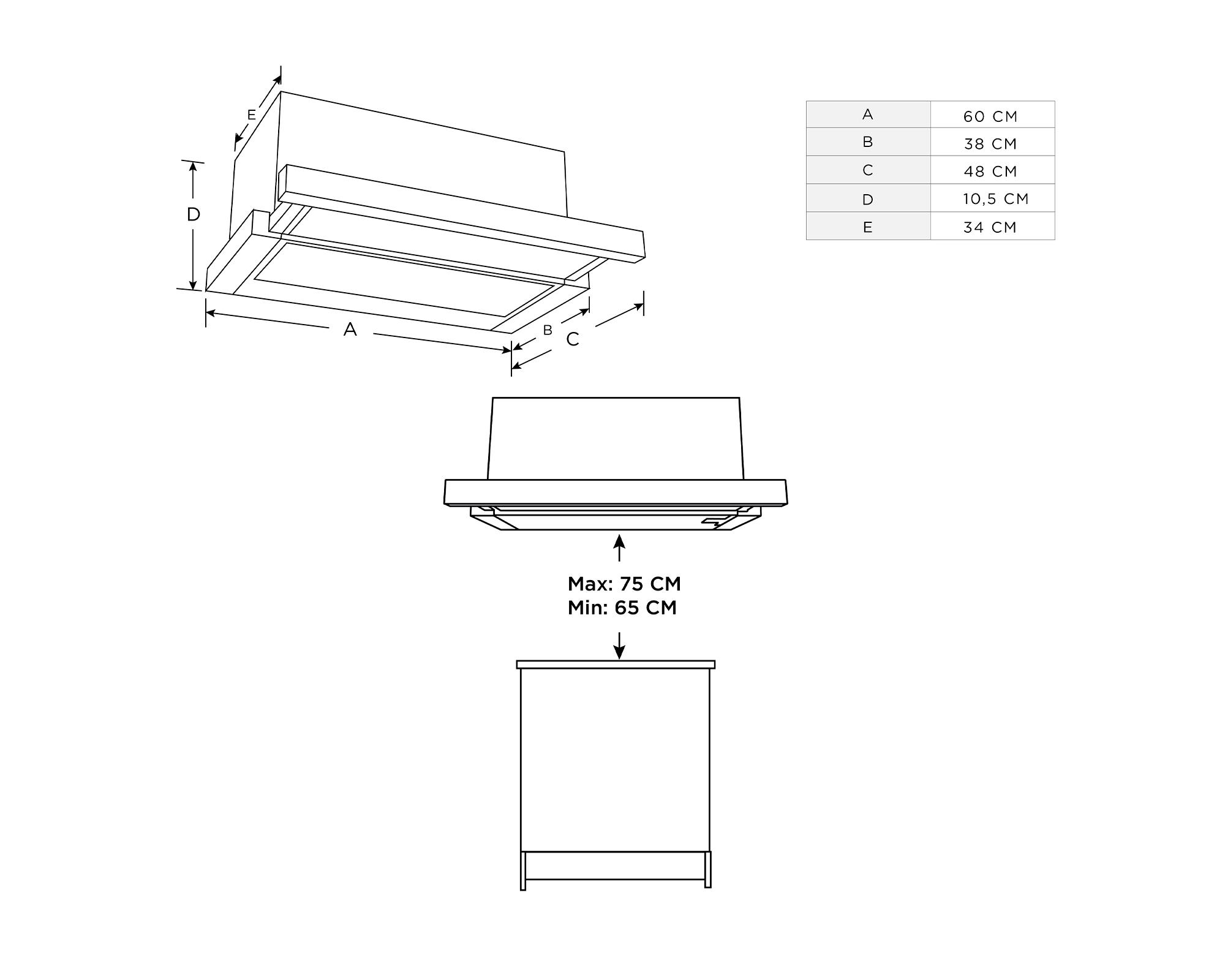 Campanas MH60L07EM21BB-CL 111.5W-5