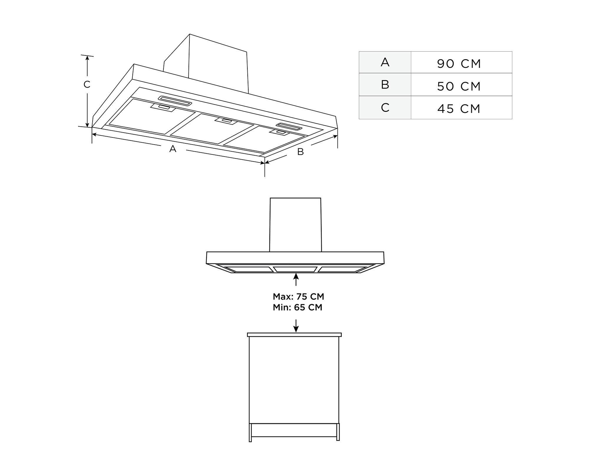 Campana empotrable MH90M77ET23MB-CL silver  213W-6