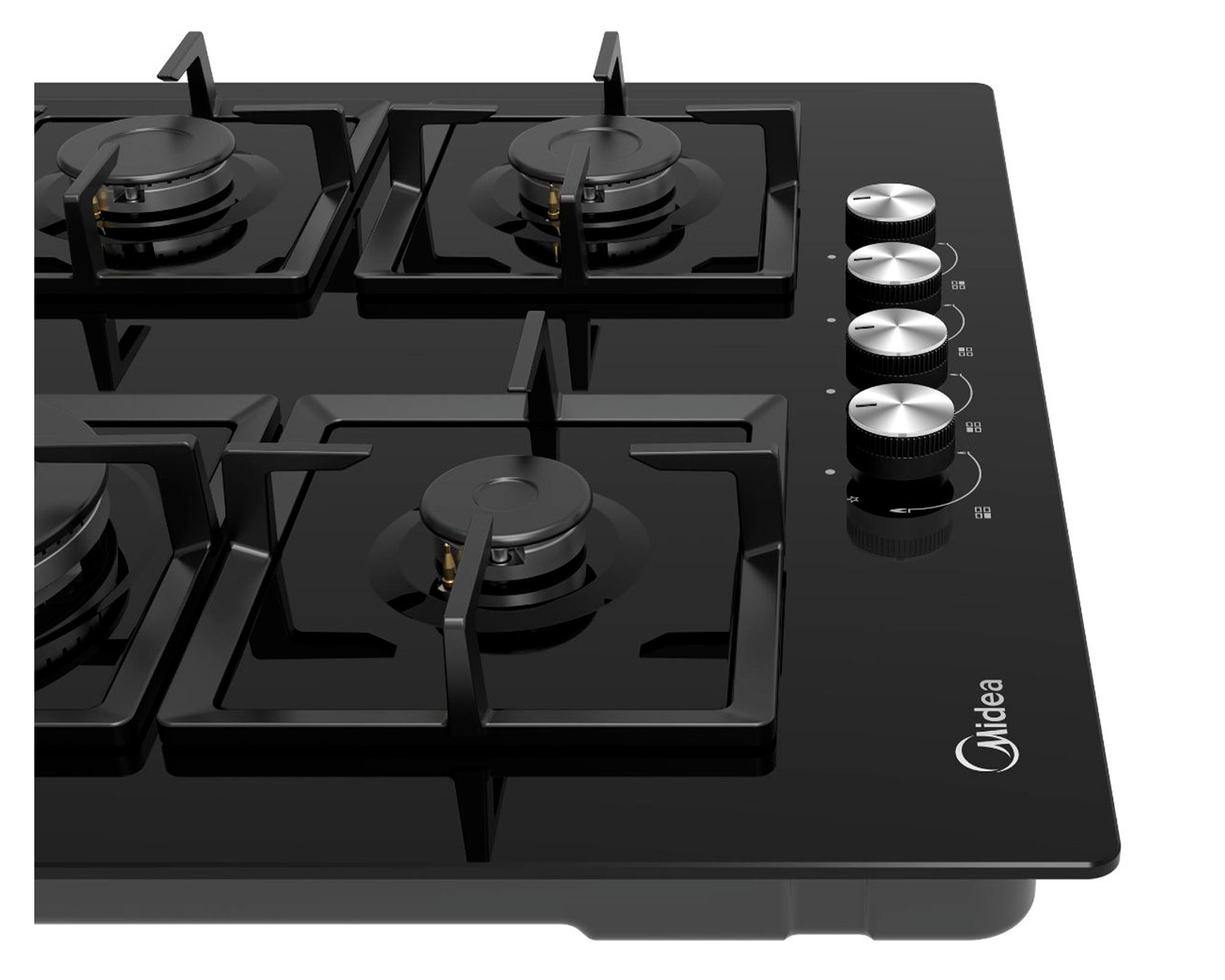 Encimera a gas 60 cm MG60GK007 negro 4 quemadores-4