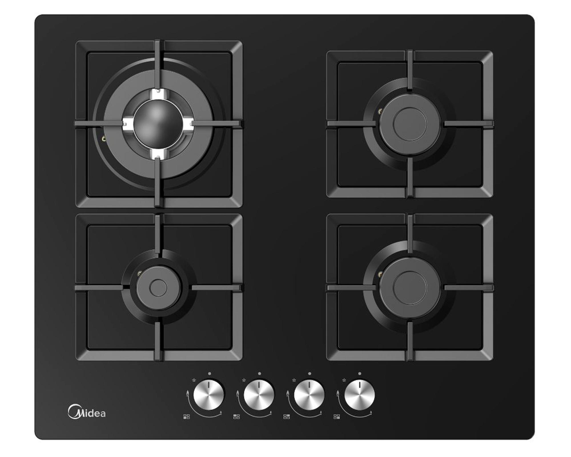 Encimera a gas 60 cm MG60GK007 negro 4 quemadores-0