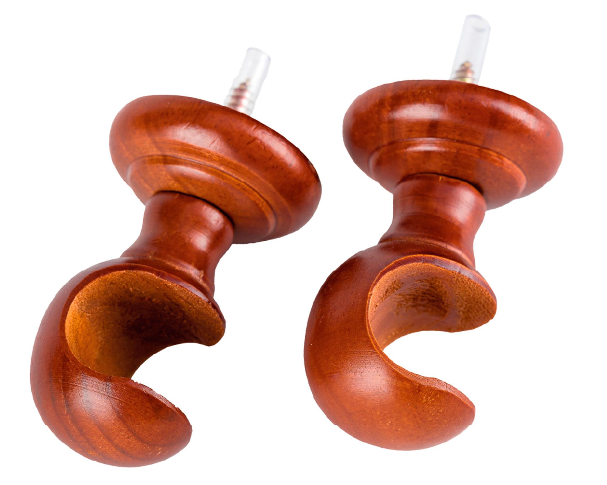 Soporte de cortinas Techo madera 28 mm chocolate 2 un-0