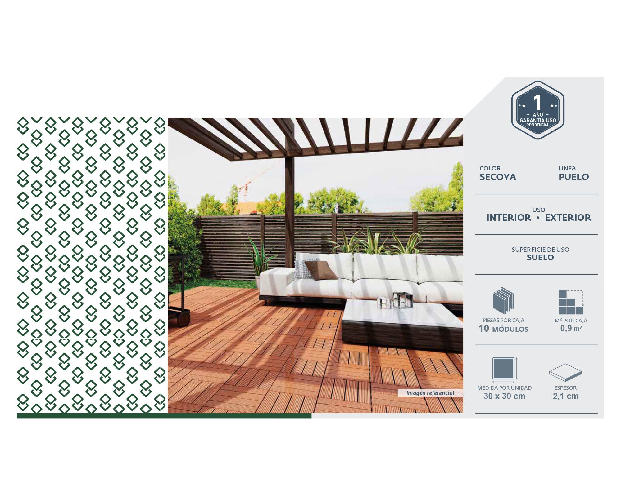 Deck modular Puelo secoya 30x30 cm 0.9 m2-4