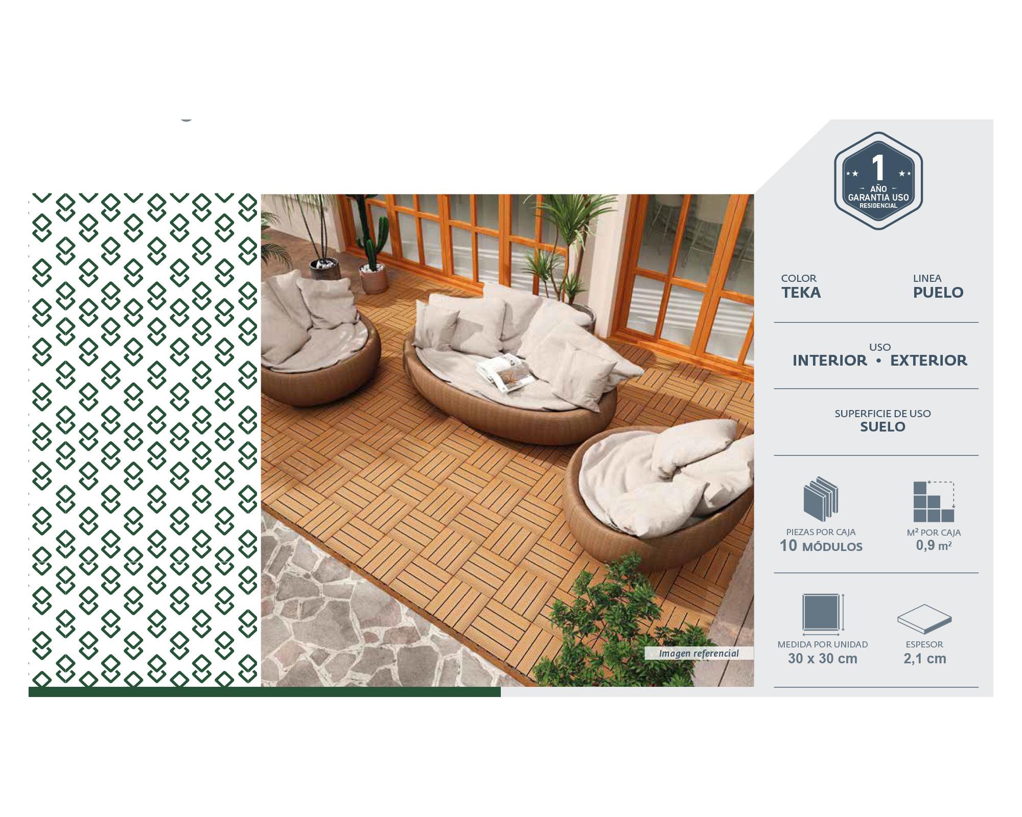 Deck modular Puelo teka 30x30 cm 0.9 m2-4