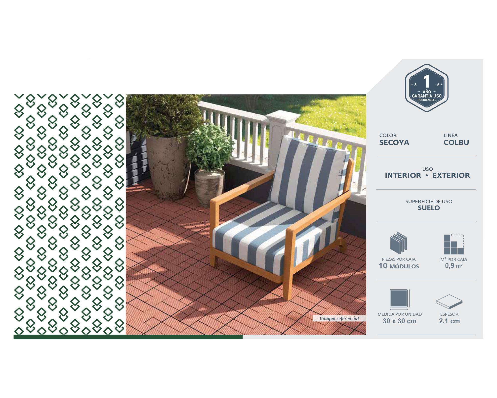 Deck modular Colbun secoya 30x30 cm 0.9 m2-4