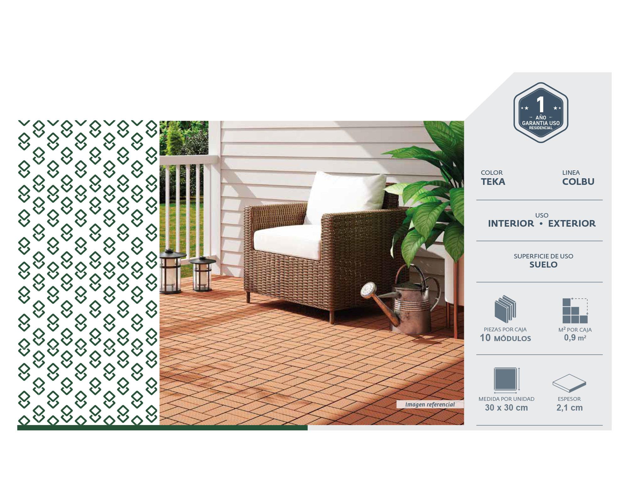 Deck modular Colbun teka 30x30 cm 0.9 m2-4