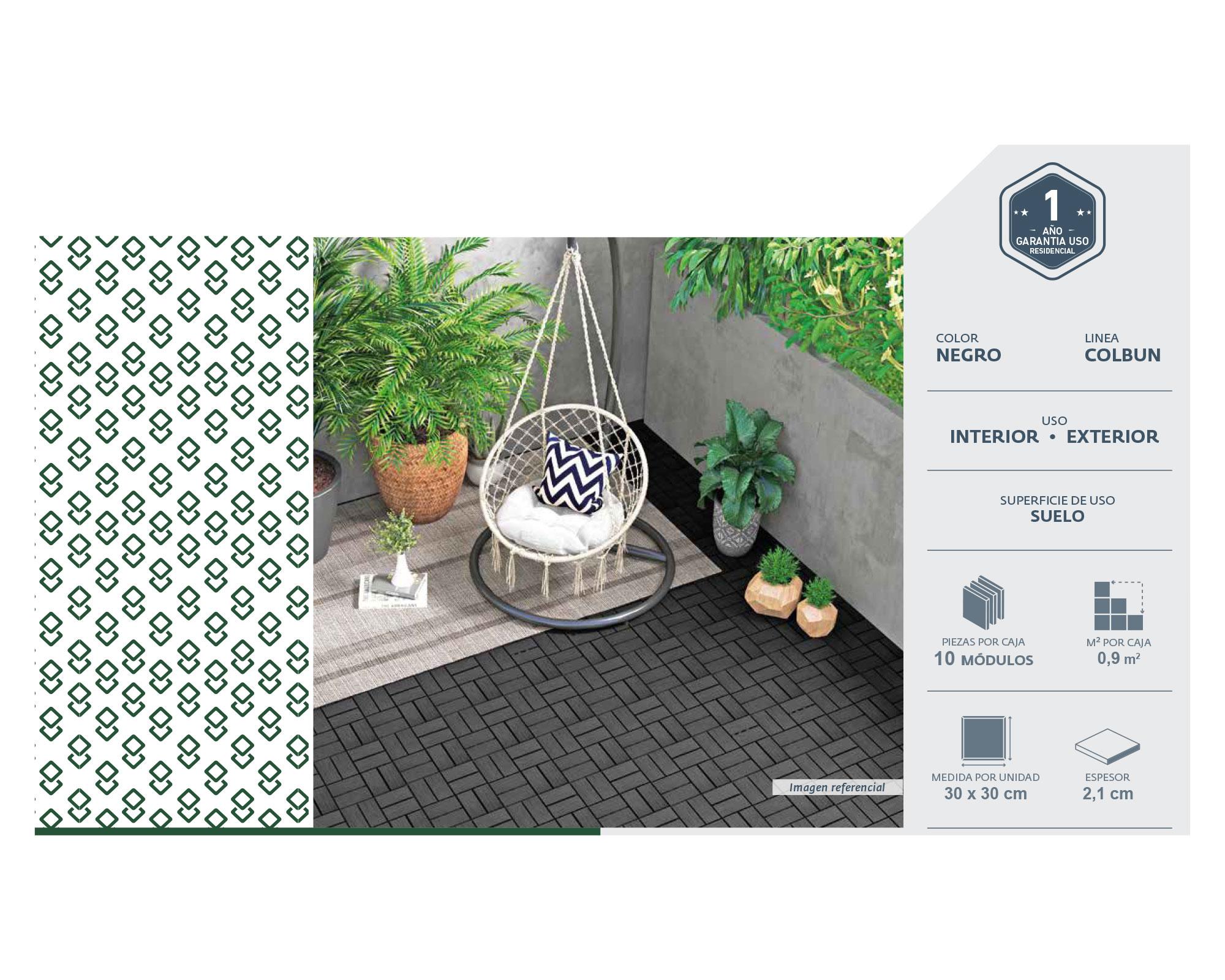 Deck modular Colbun negro 30x30 cm 0.9 m2-4