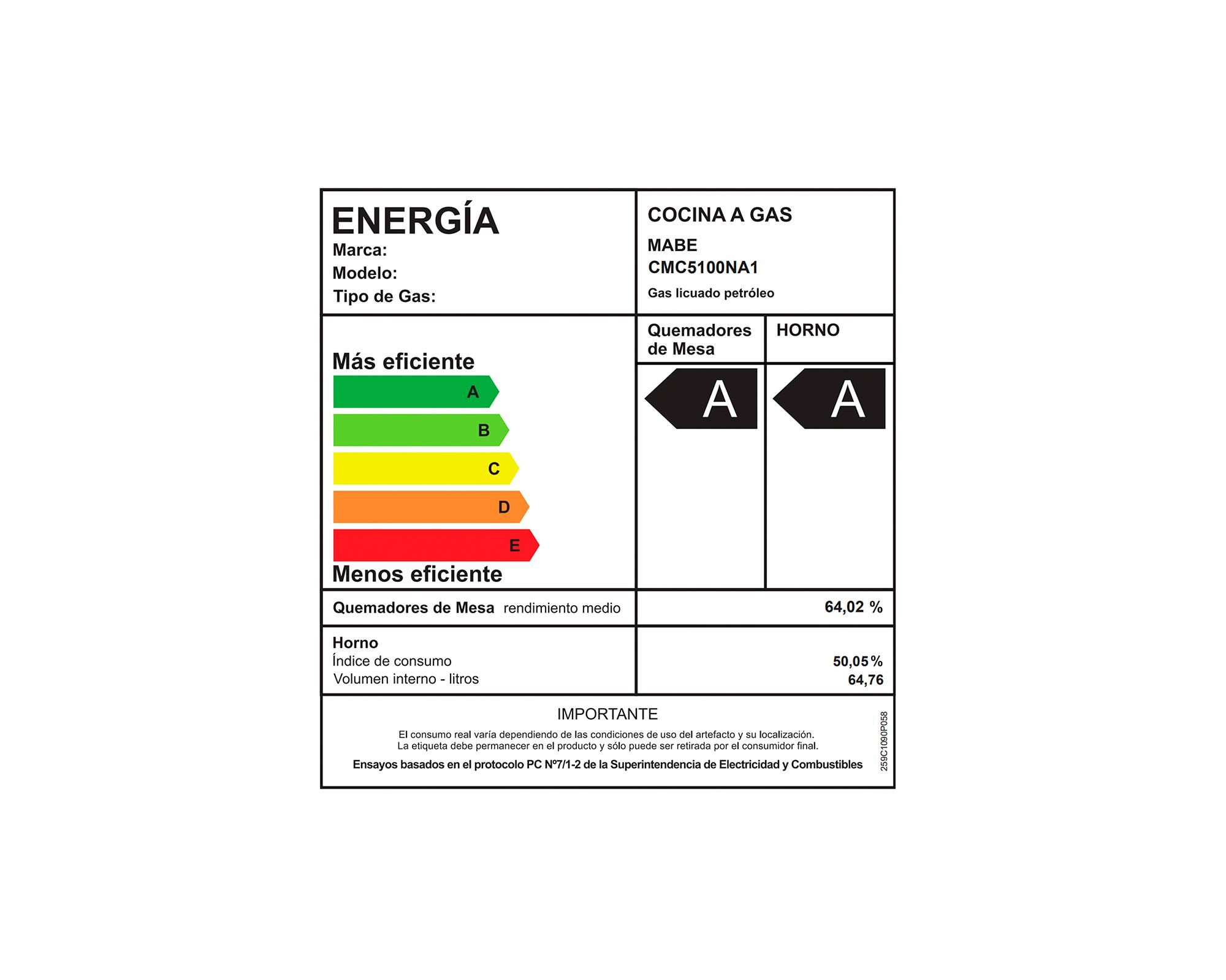 Cocinas CMC5100NA1 4 Quemadores Gas Licuado-8
