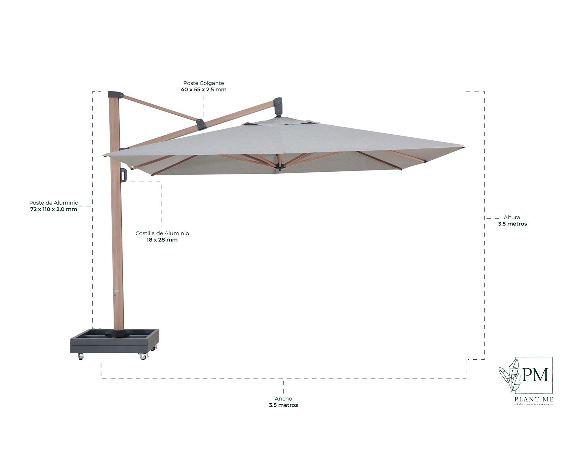 Quitasol Roma beige 350x350 cm-3