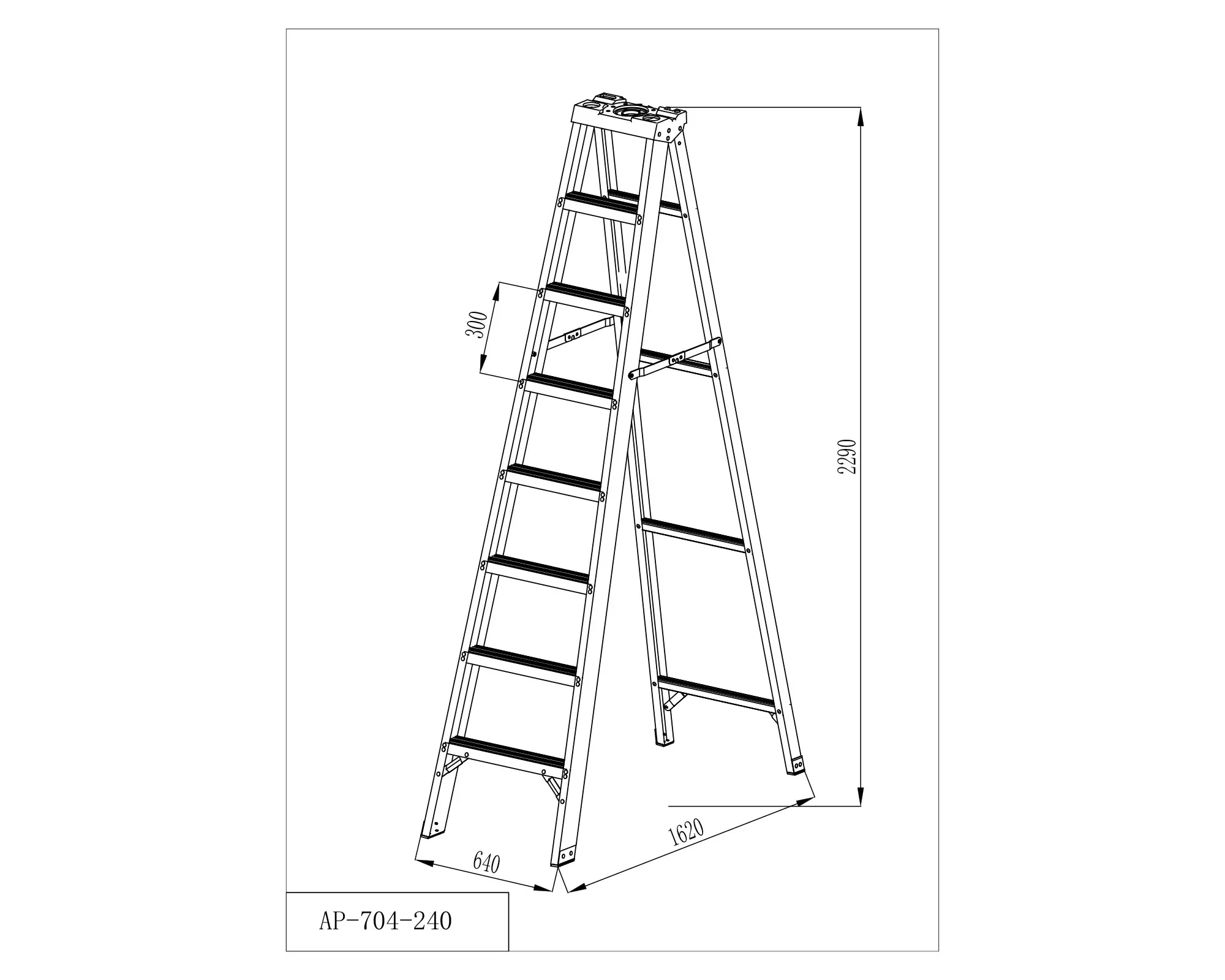 Escalera tijera 7 peldaños 2.29 m-3