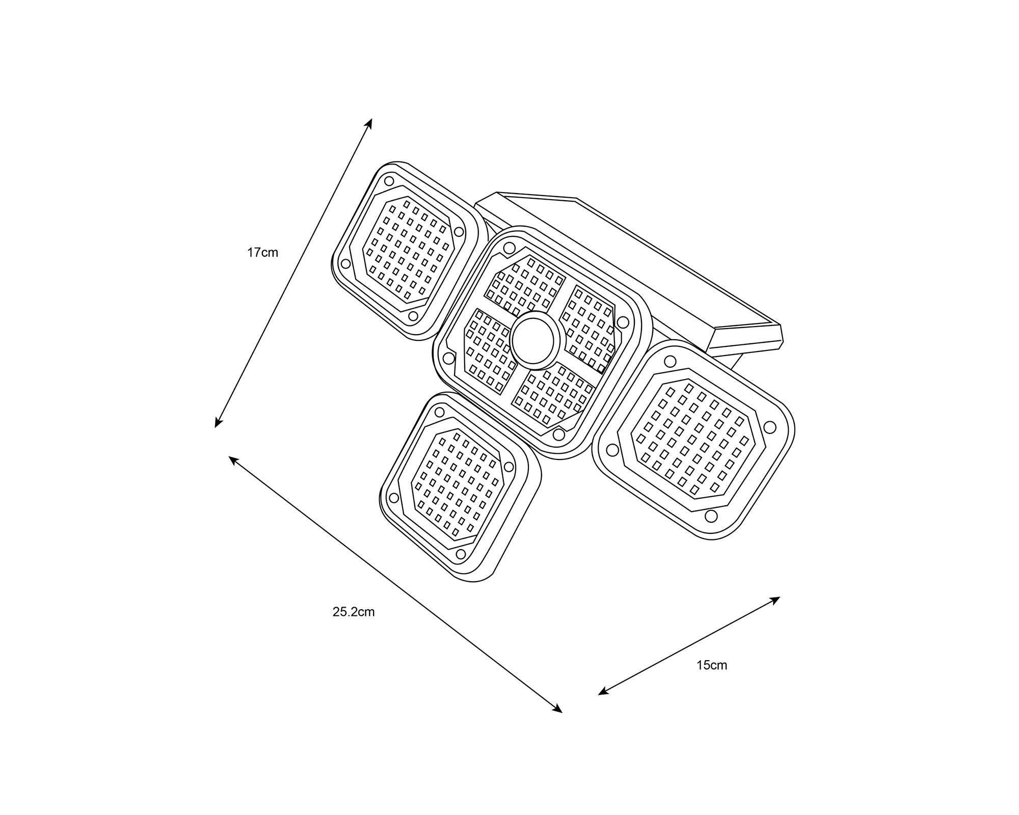 Proyector solar LED negro-4