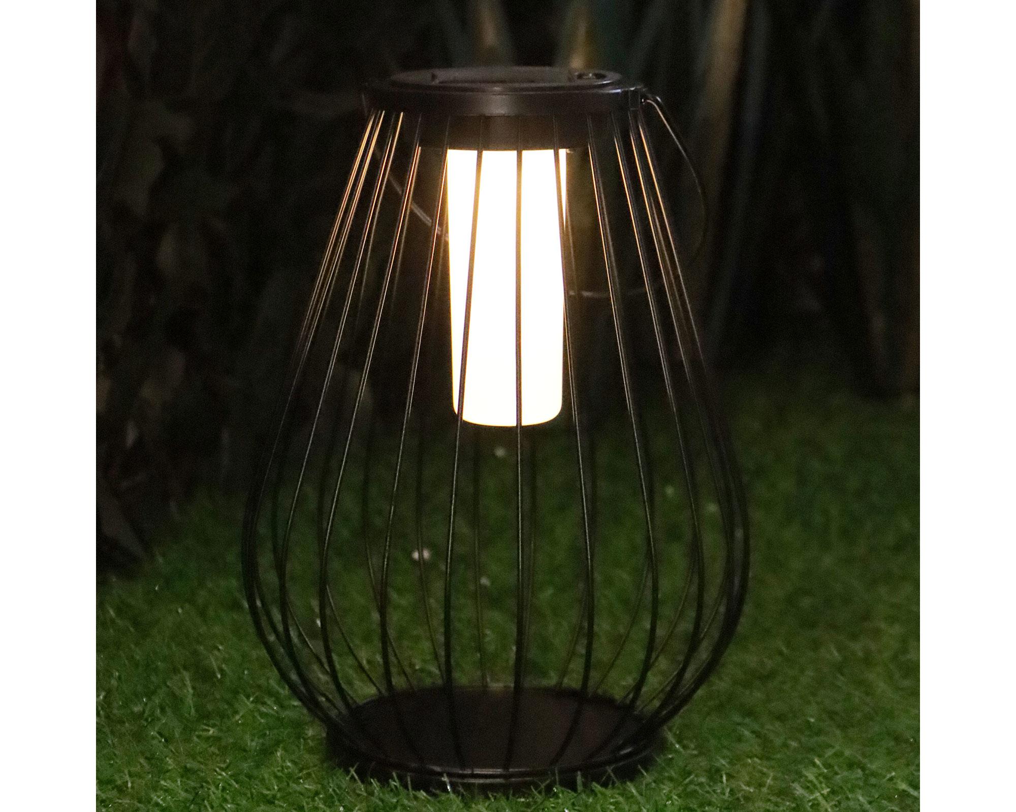 Lámpara solar exterior M negro-3