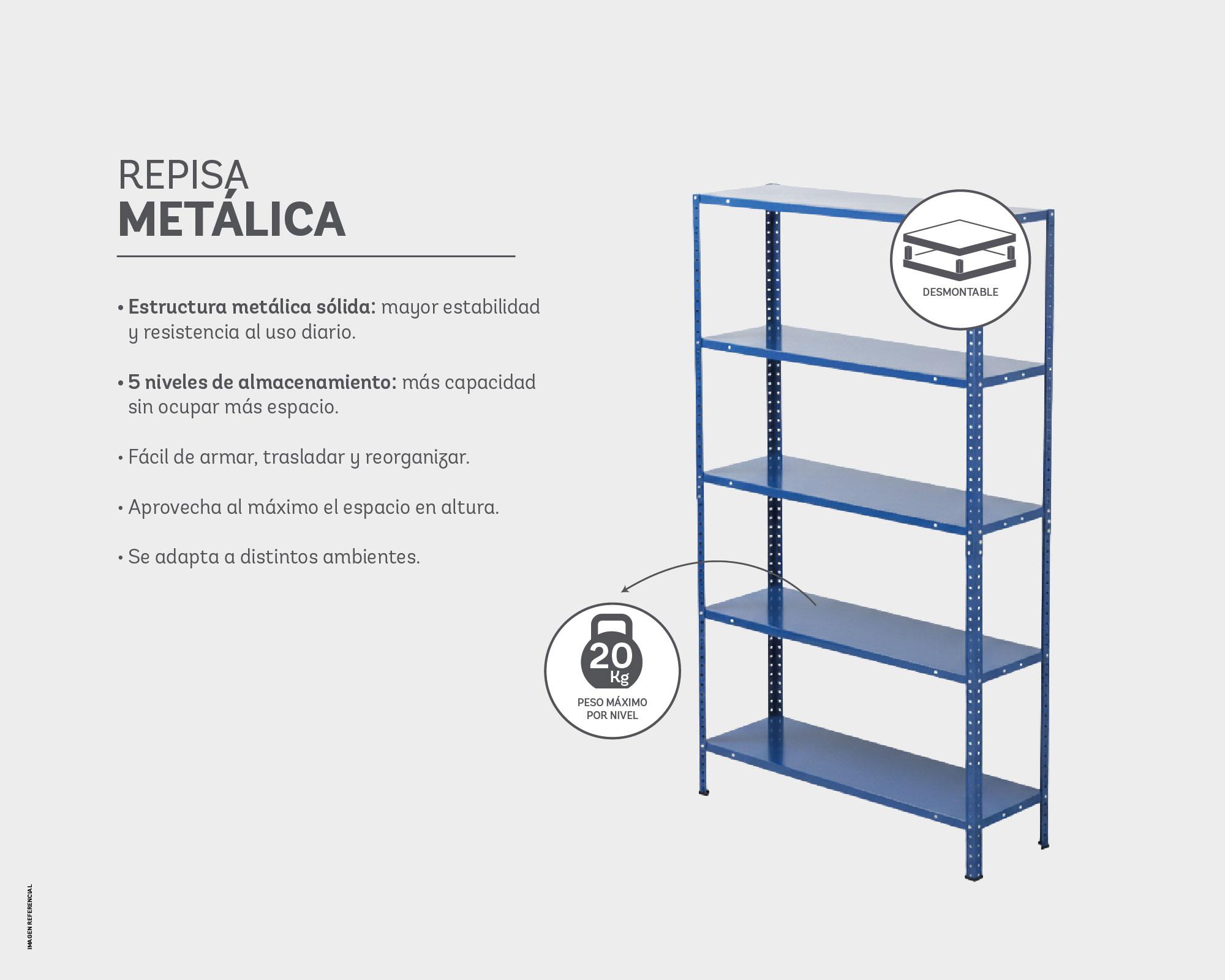 Repisa sólida navy 172x90x30 cm 5 Niveles-4