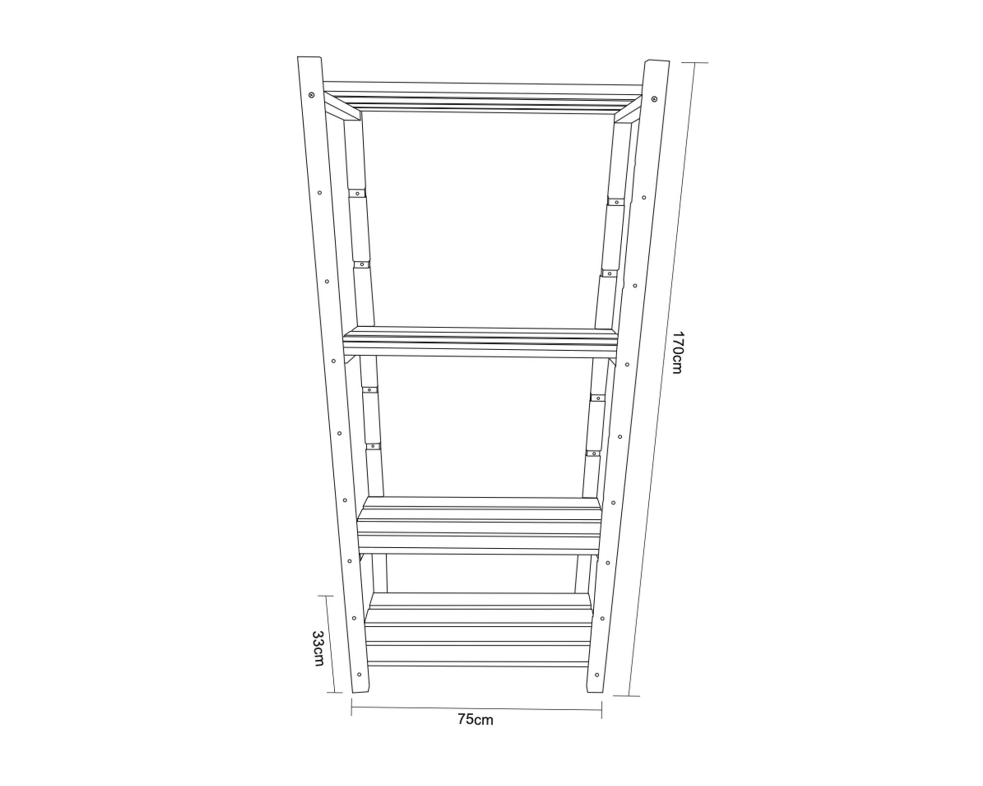 Repisa Ventilada 4 niveles 170x75x29 cm-3