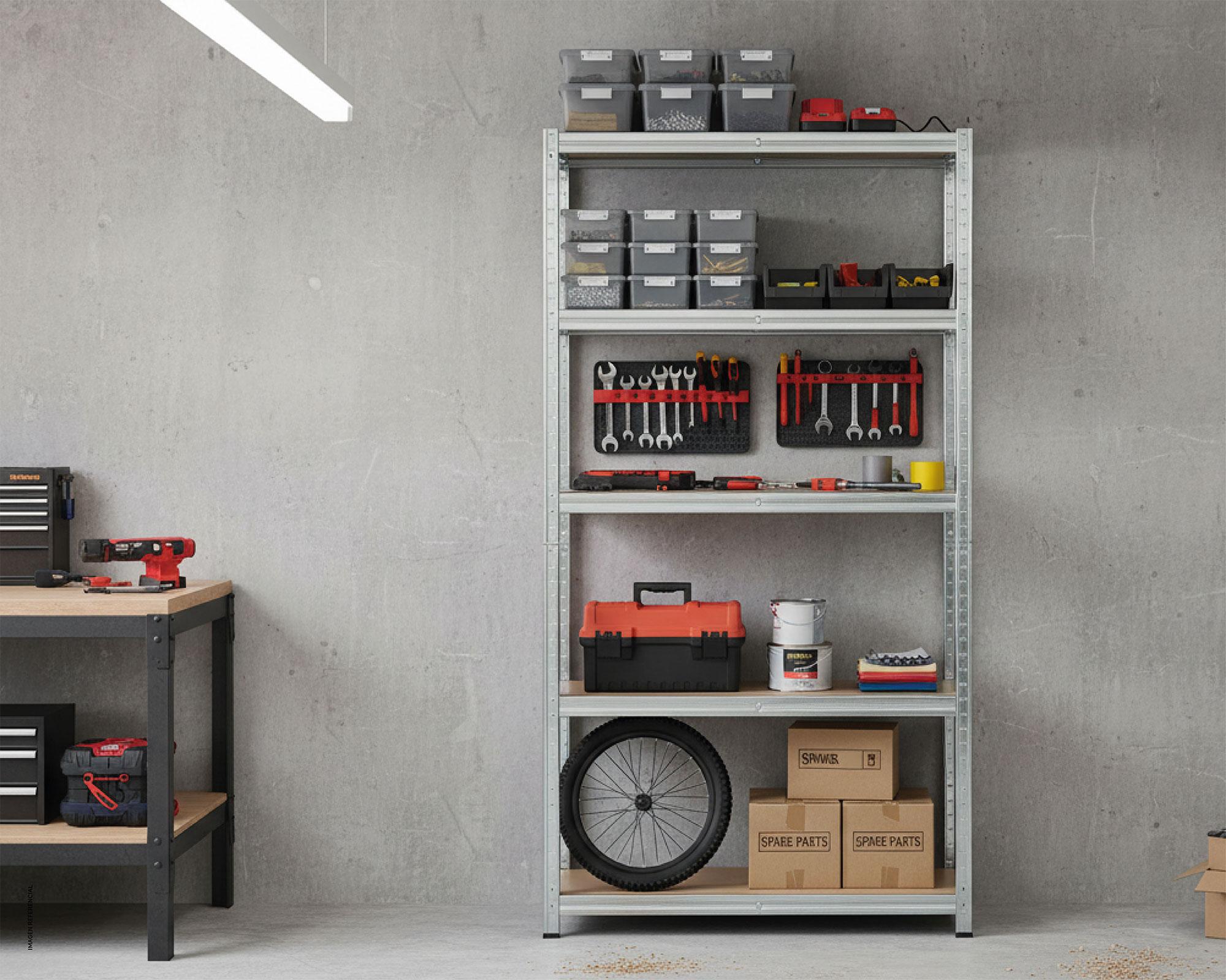 Repisa cromo/madera 183x90x40 cm 5 Niveles-3