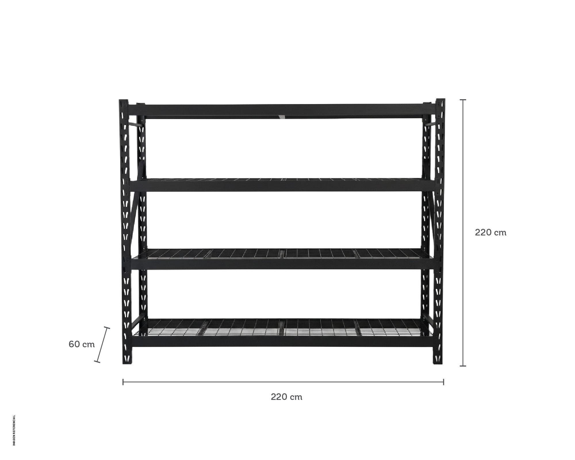 Repisa solida 4 niveles 220x220x60 cm-6