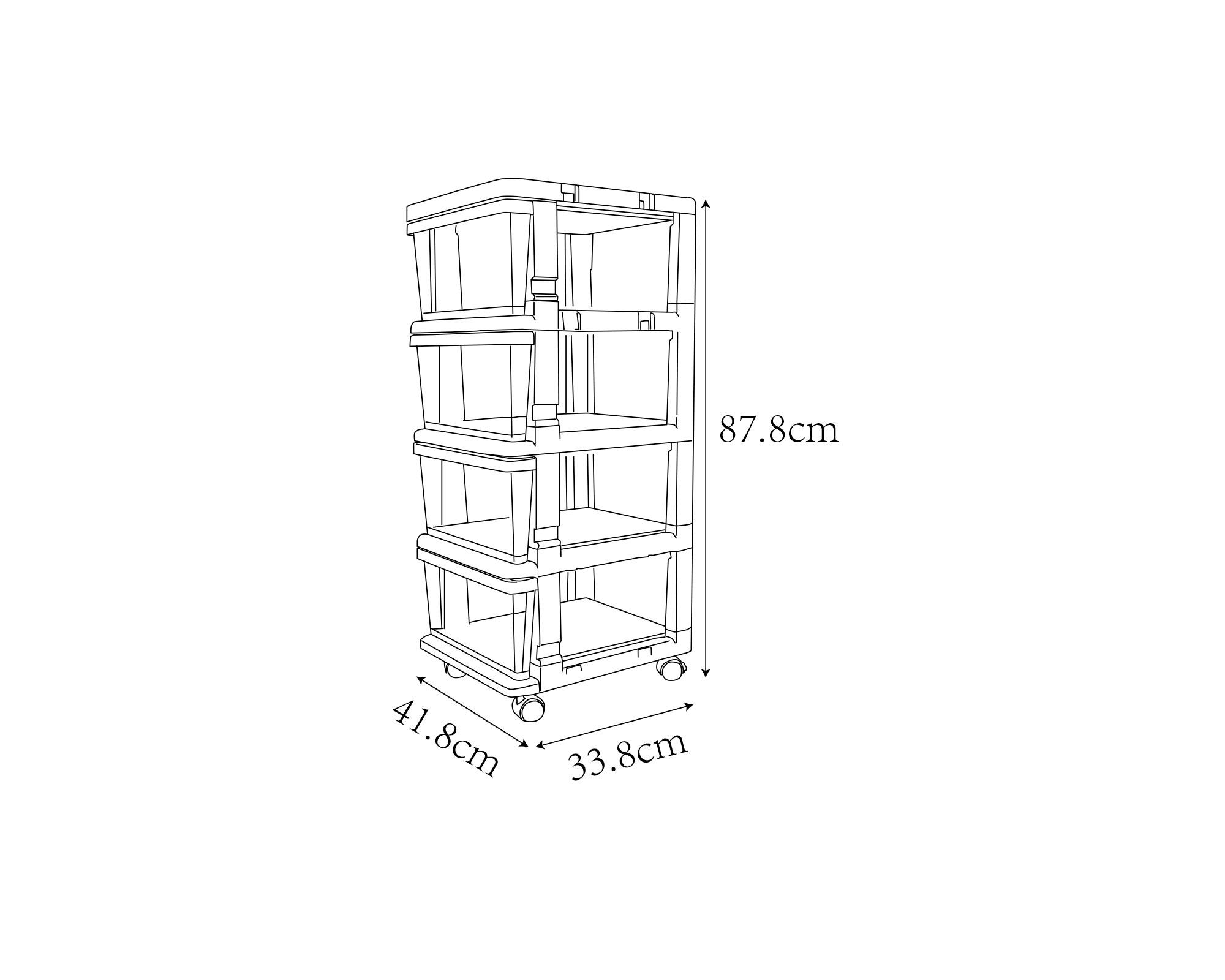 Cajonera 4 Niveles 87.8x41.8x33.8 cm-2