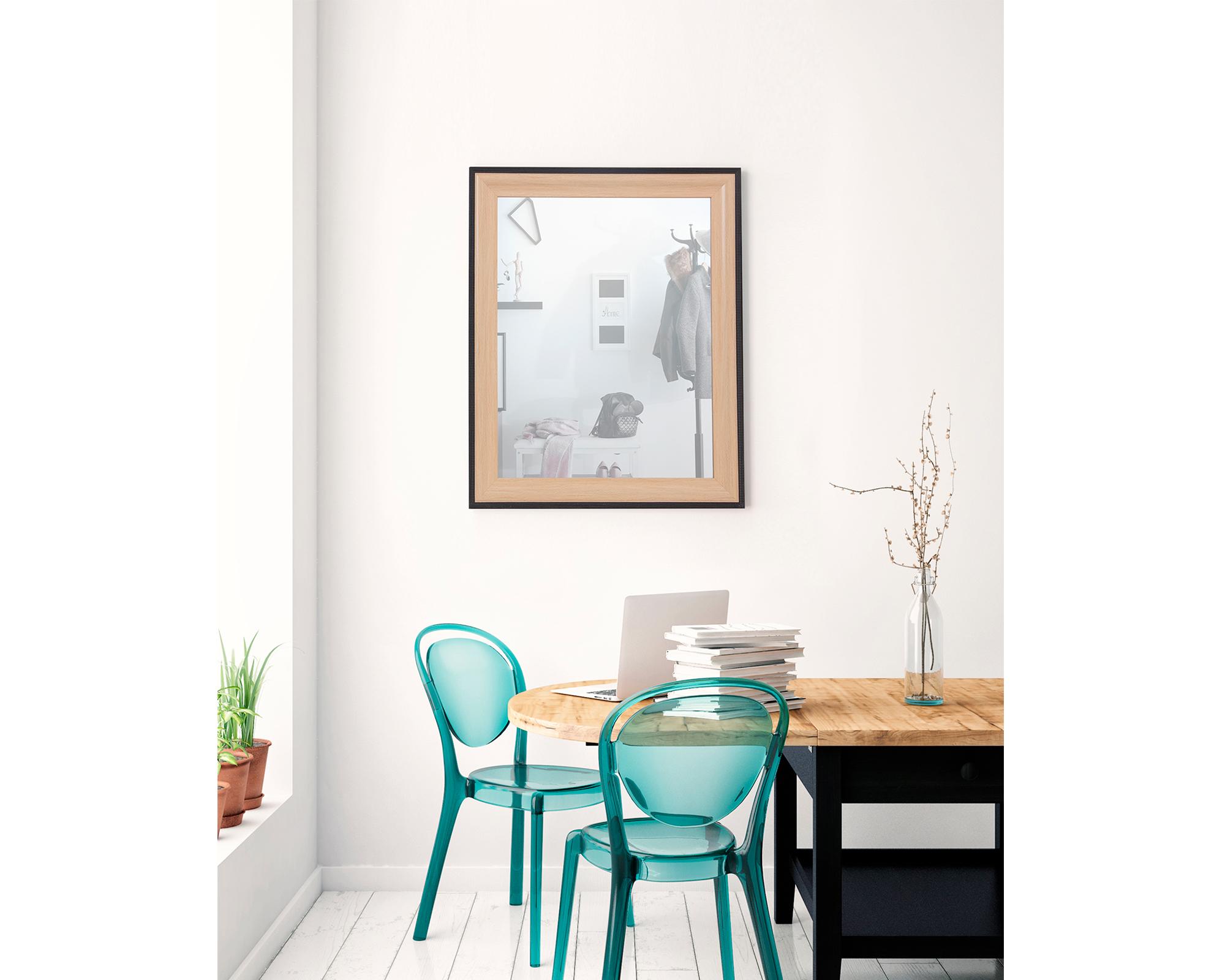 Espejo decorativo café/natural 80x65 cm-4