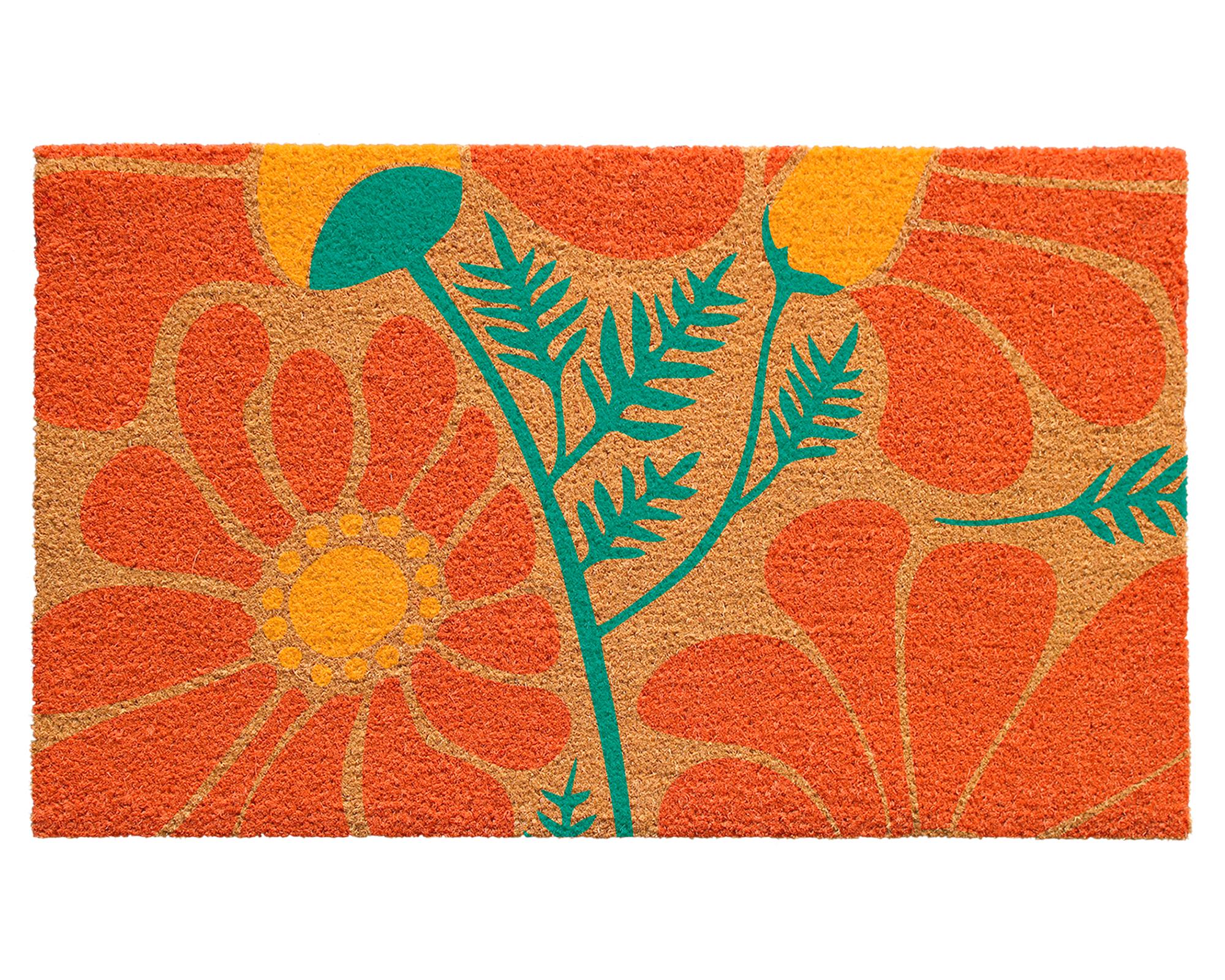 Limpiapiés Flores 45x75 cm-0
