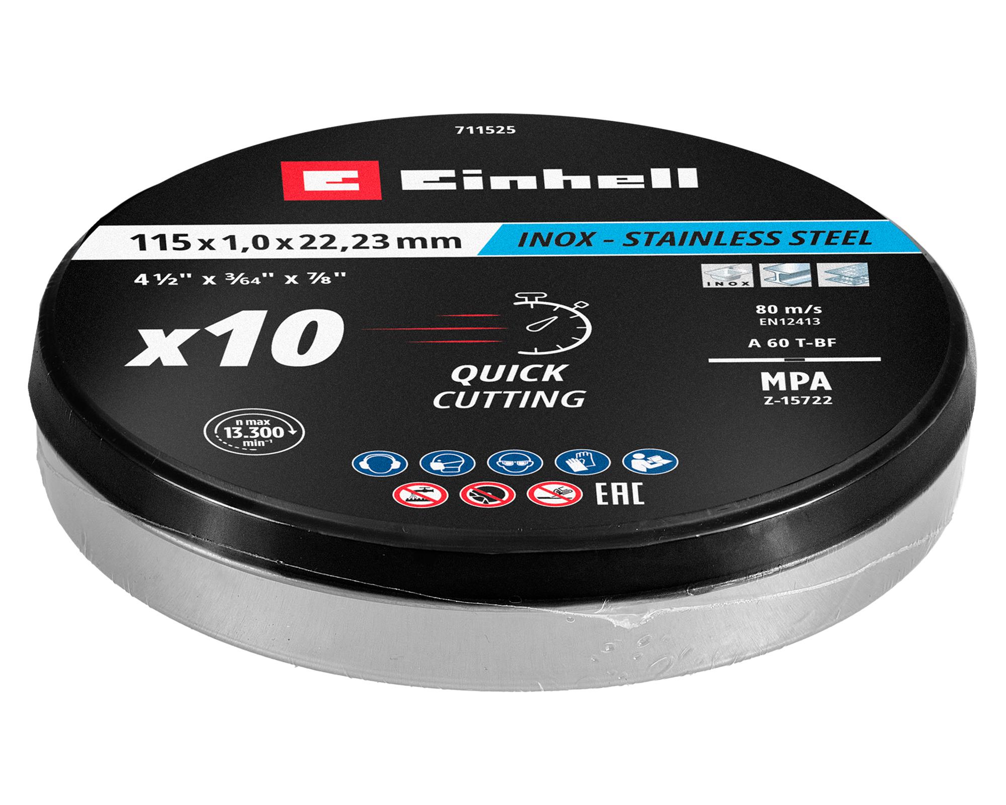 Set lata 10 Discos corte metal inox-2