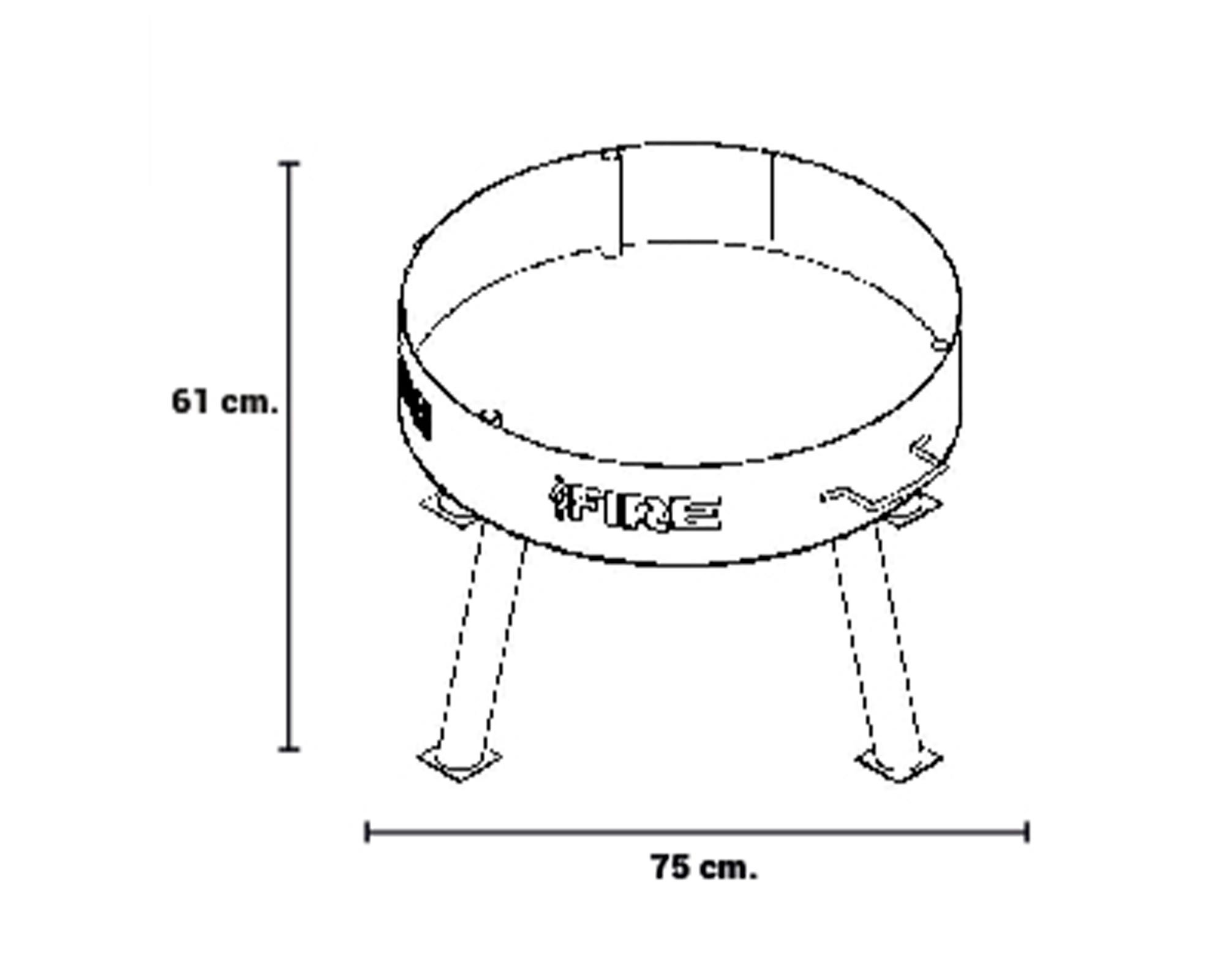 Fogón Patagónico cruz fire 75 cm-2
