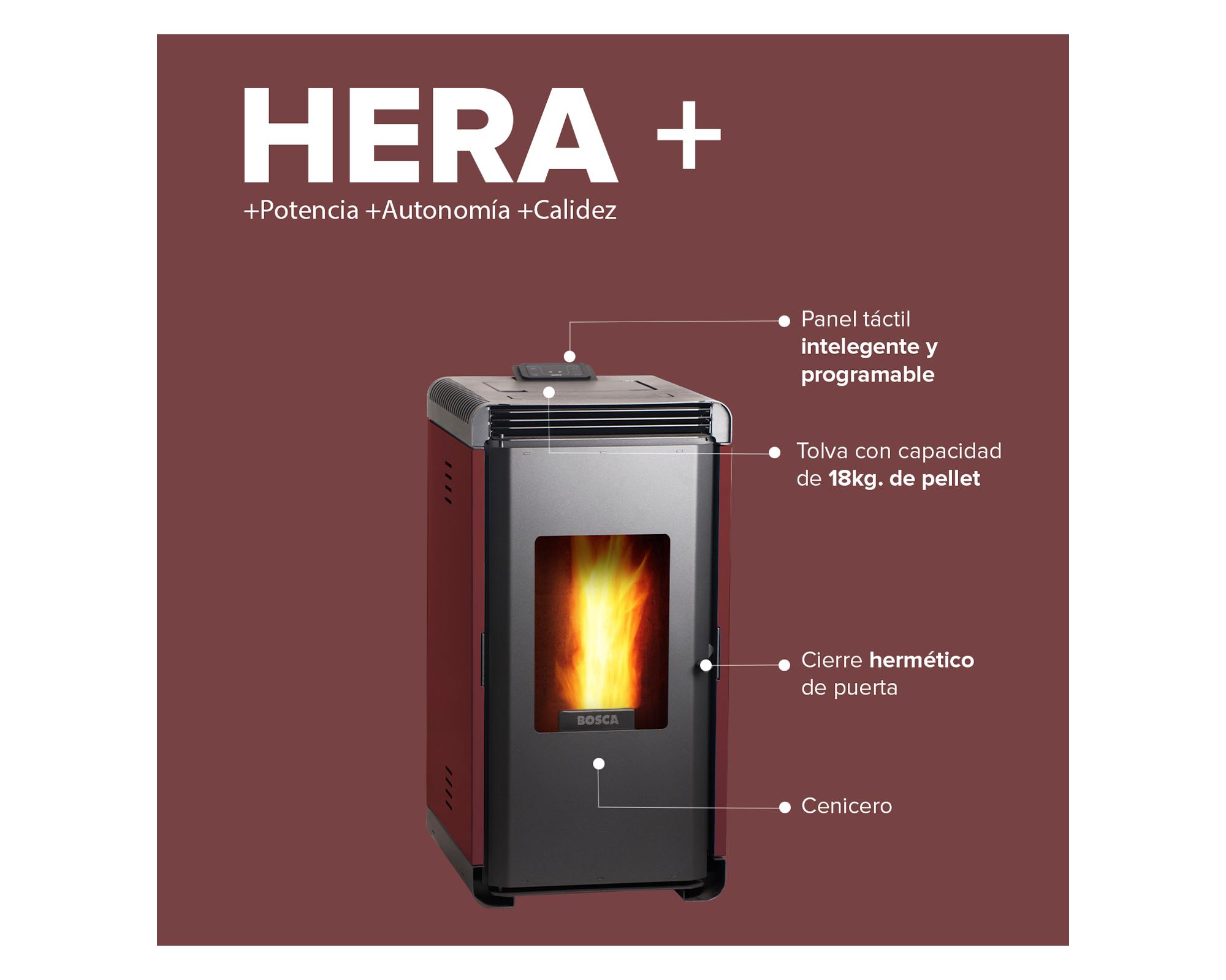 Estufa a pellet Hera+ 9 kW burdeo-3