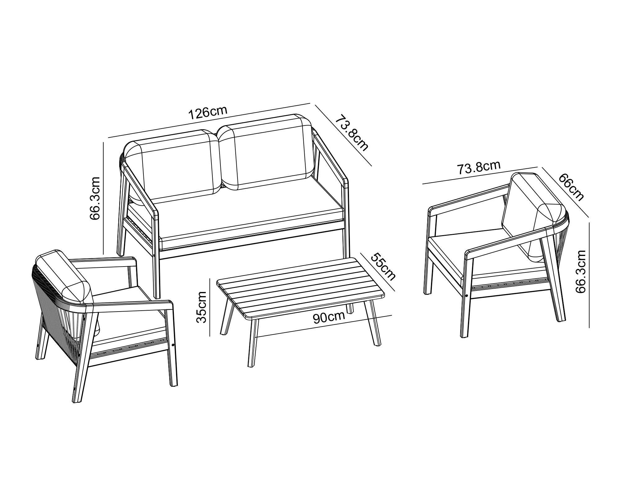 Set living Guara 4 personas-8