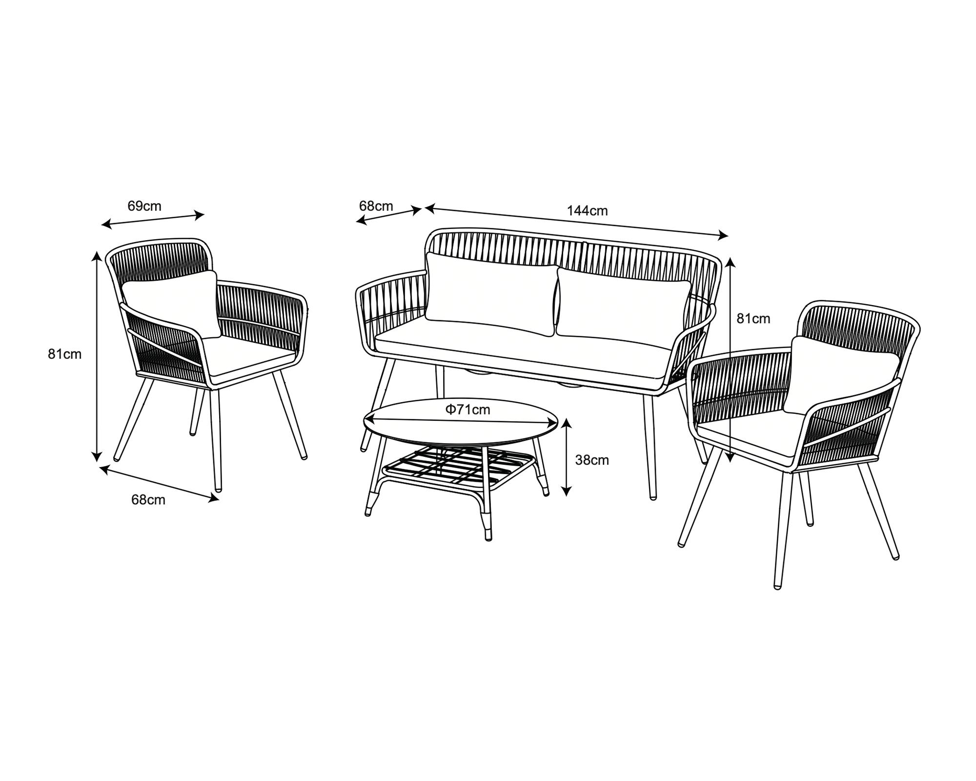Set living Lagoa Artesana 4 personas-5