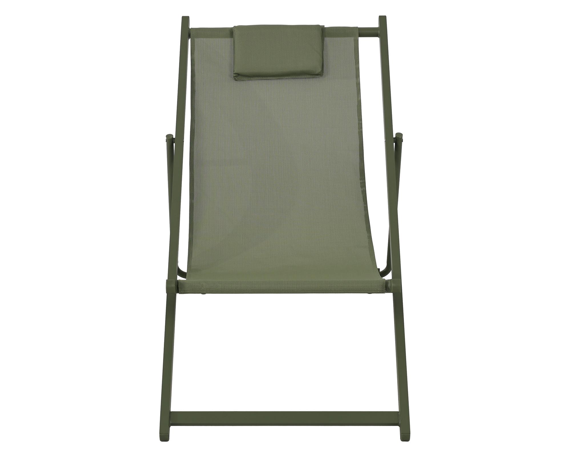 Reposera con almohada 4 posiciones verde-2