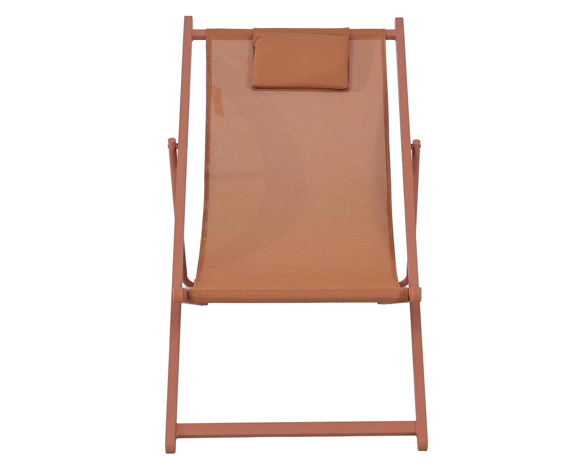 Reposera con almohada 4 posiciones terracota-2