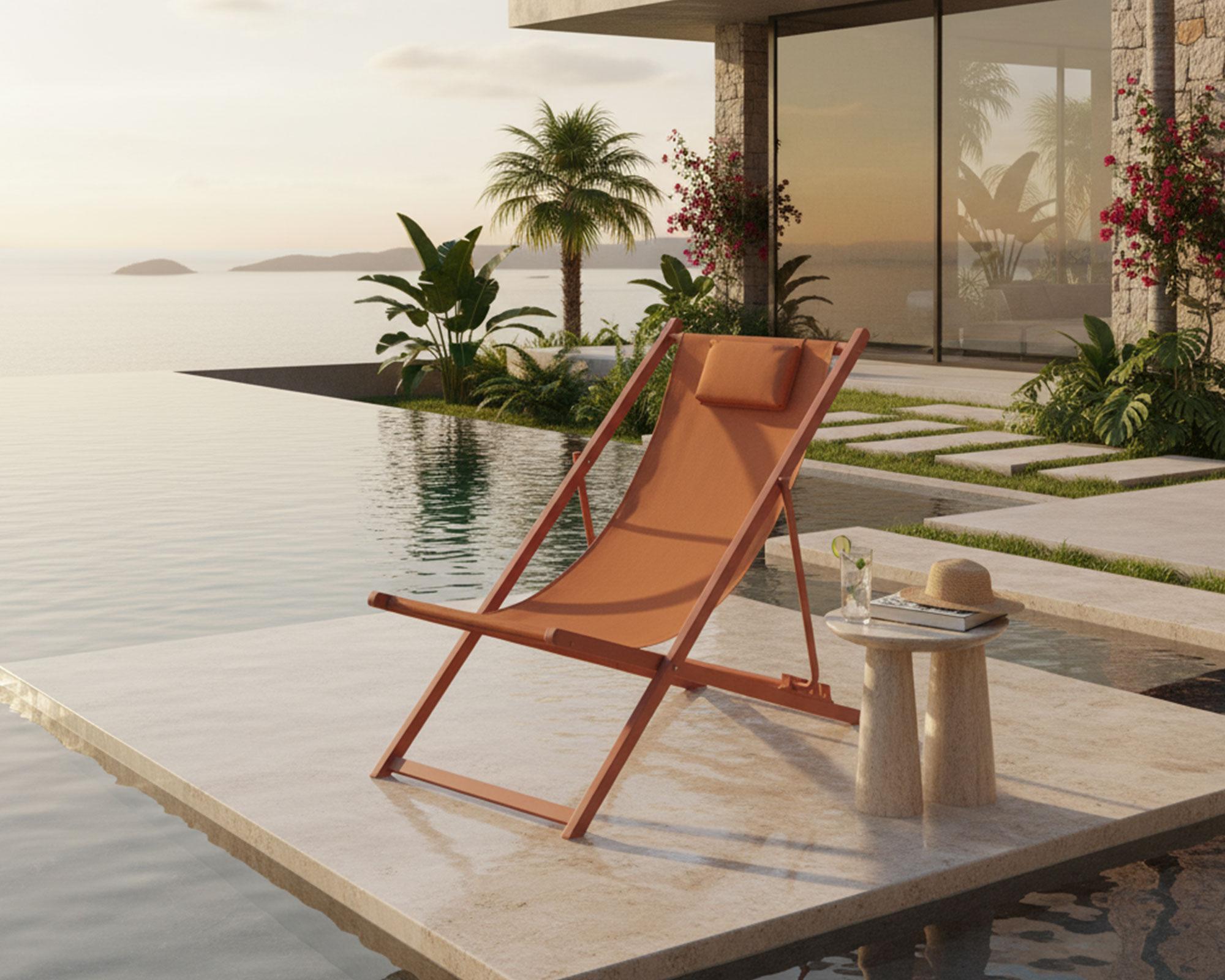 Reposera con almohada 4 posiciones terracota-4