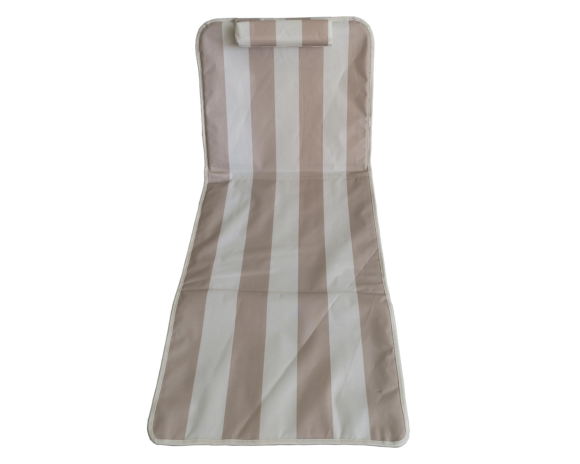 Reposera portátil Stripes blanco/taupe-1