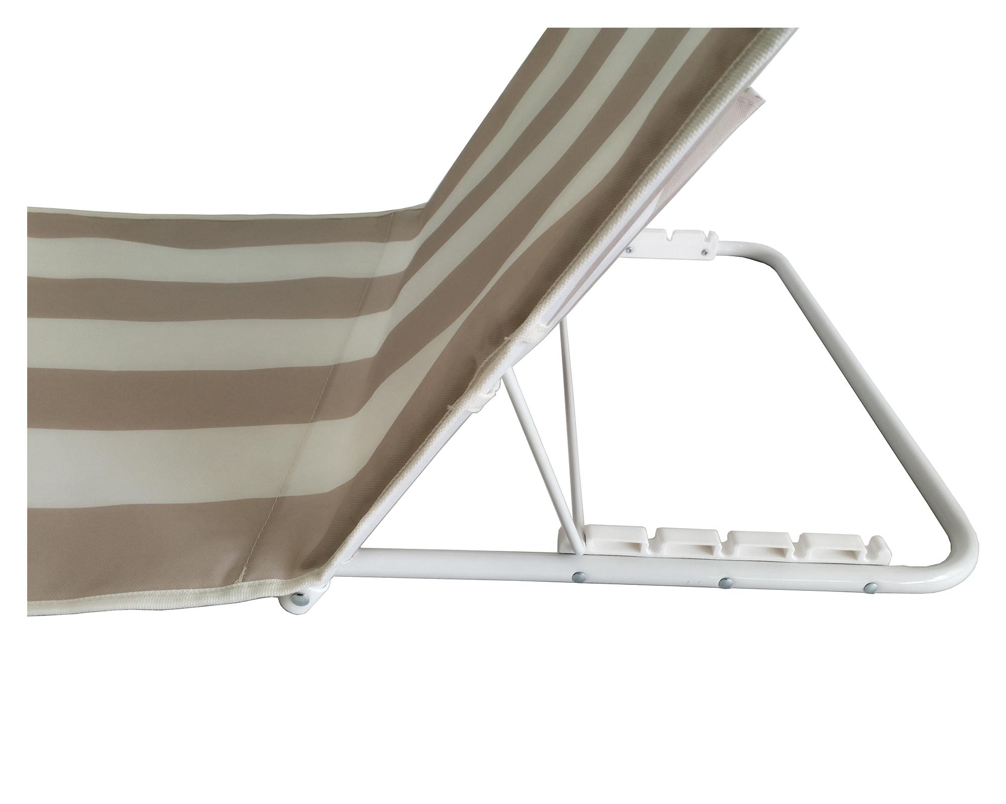 Reposera portátil Stripes blanco/taupe-2