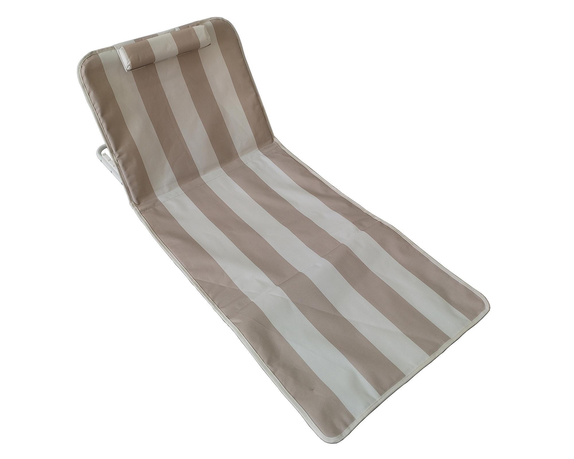 Reposera portátil Stripes blanco/taupe-0