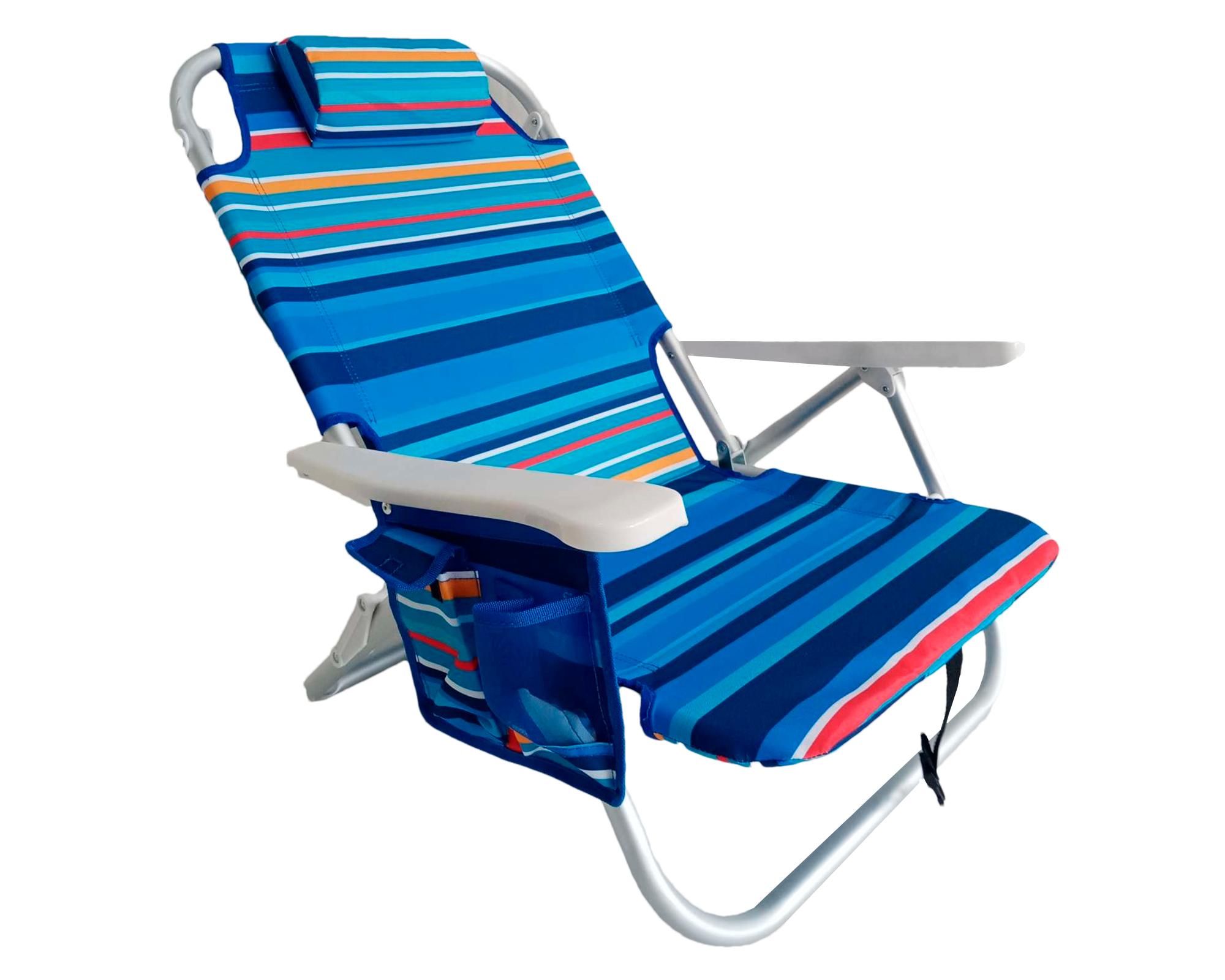 Silla playa Cool Plus rayas azul-0