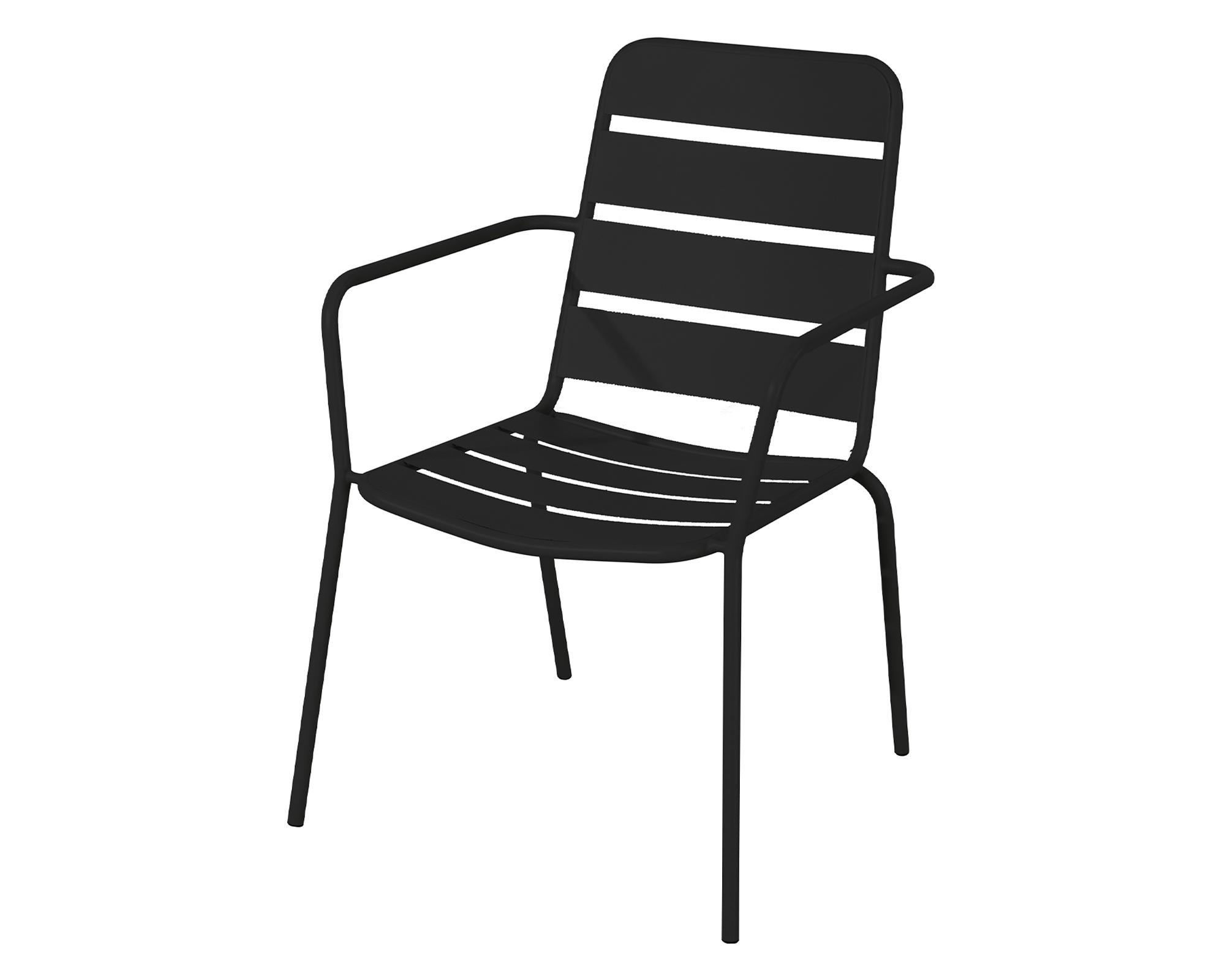 Set comedor exterior Cuy Loft negro 6 personas-2