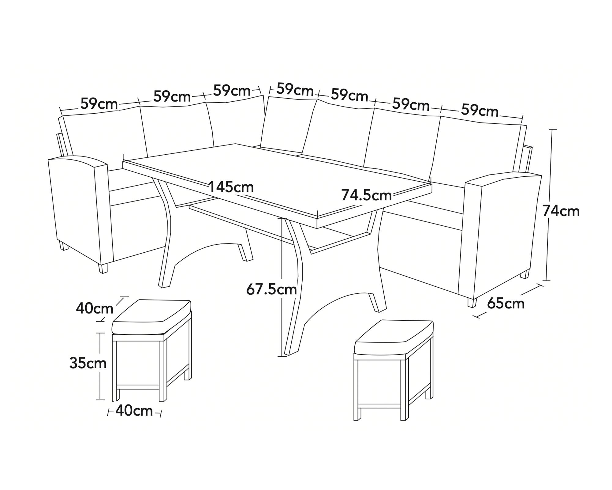 Set comedor exterior Esquinero achiote B Toscana 7 personas-2