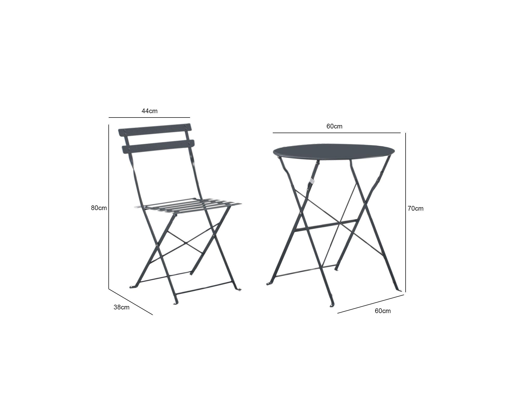 Set conversación plegable 2 personas Melody grafito-2