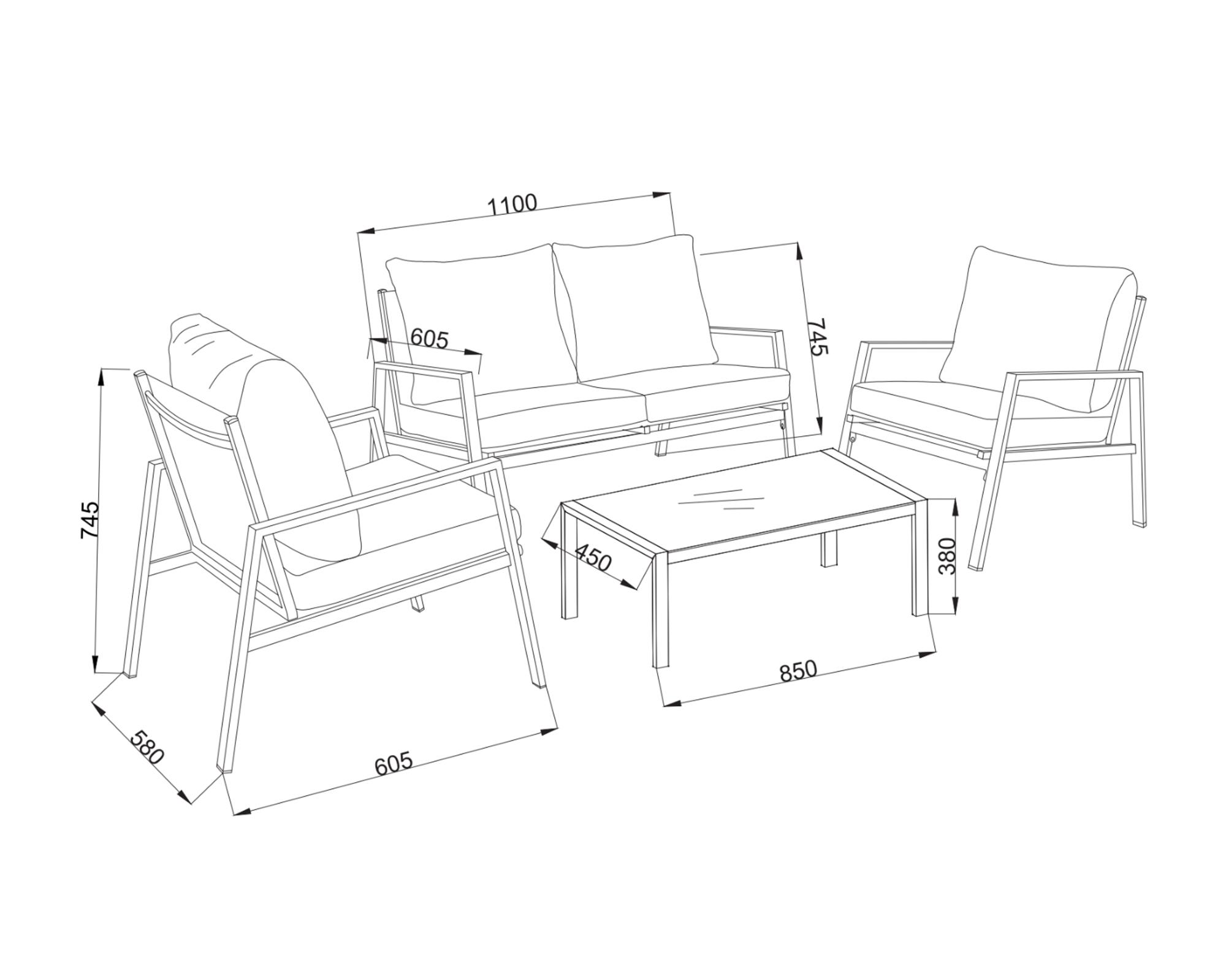 Set living Ceiba Loft 4 personas-5