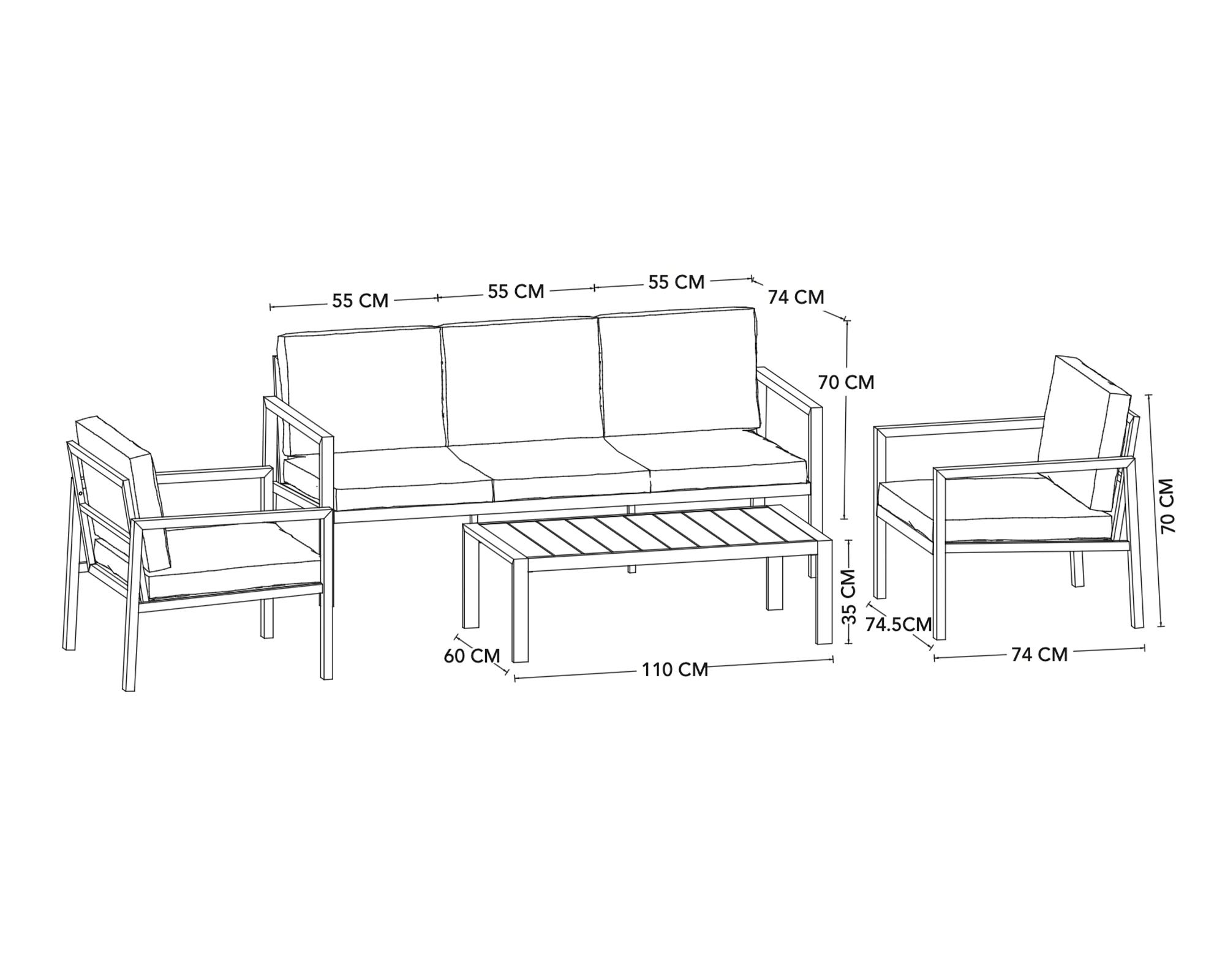 Set living Iguazú Stripes 5 personas-2