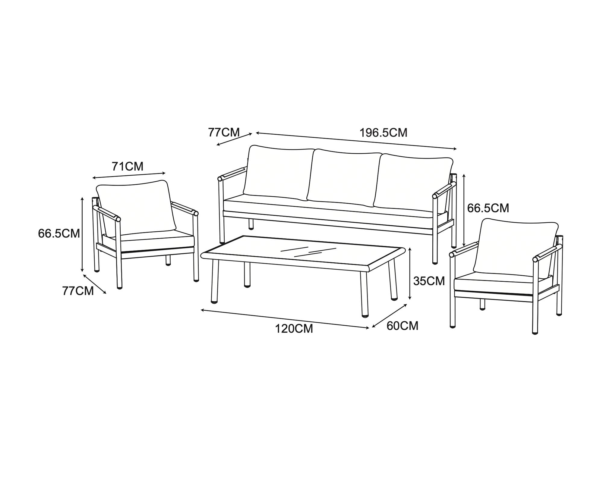 Set living Yacaré 5 personas-4