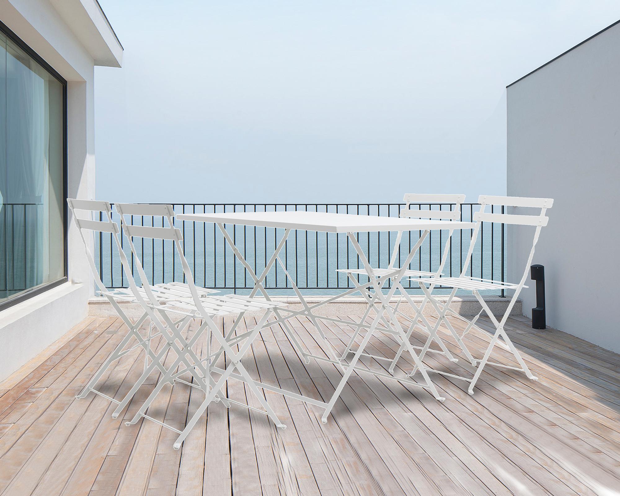Set comedor exterior Melody blanco 4 personas-3