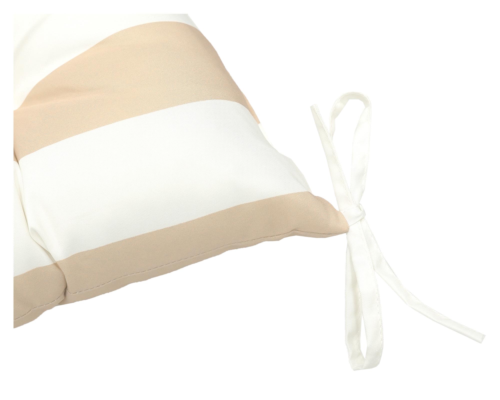 Cojín asiento Rayas taupe/blanco 45x45 cm-3
