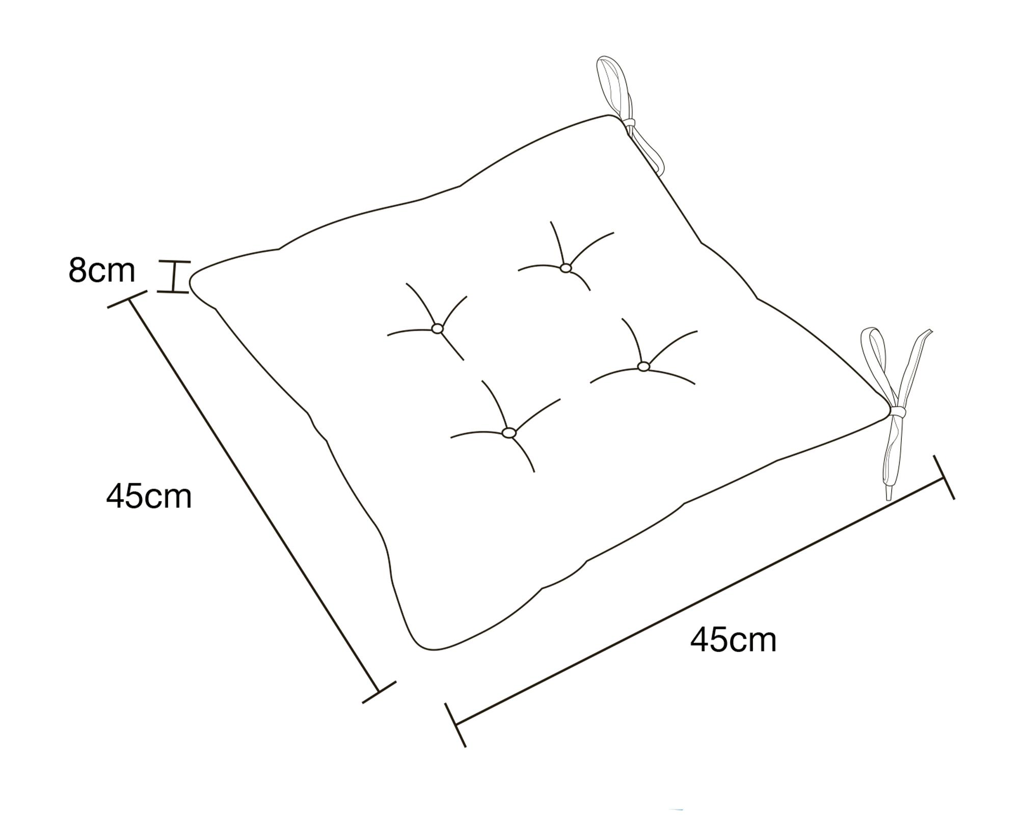 Cojín asiento Rayas taupe/blanco 45x45 cm-7